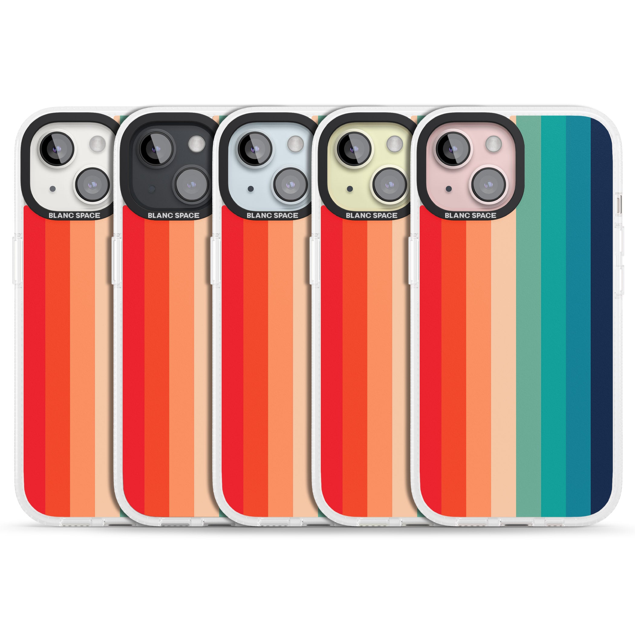 Retro 70's Colour Palette iPhone 15 / 14 / 13 Clear Case Impact Air - Blanc Space