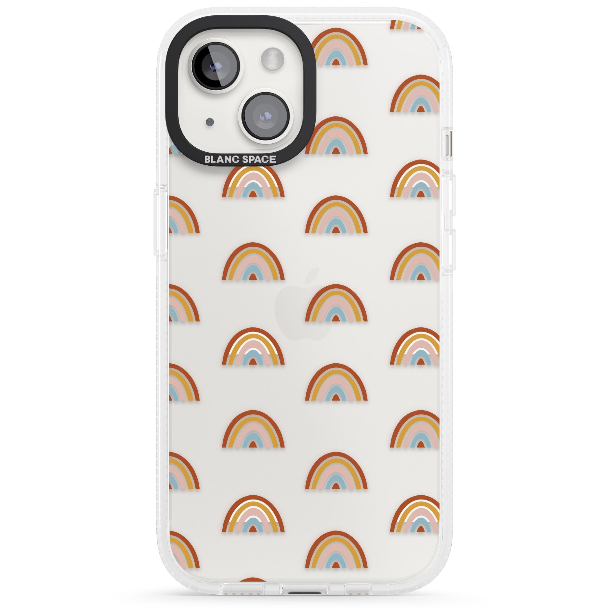 Cute Scandinavian Rainbows iPhone 15 / 14 / 13 Clear Case Impact Air - Blanc Space