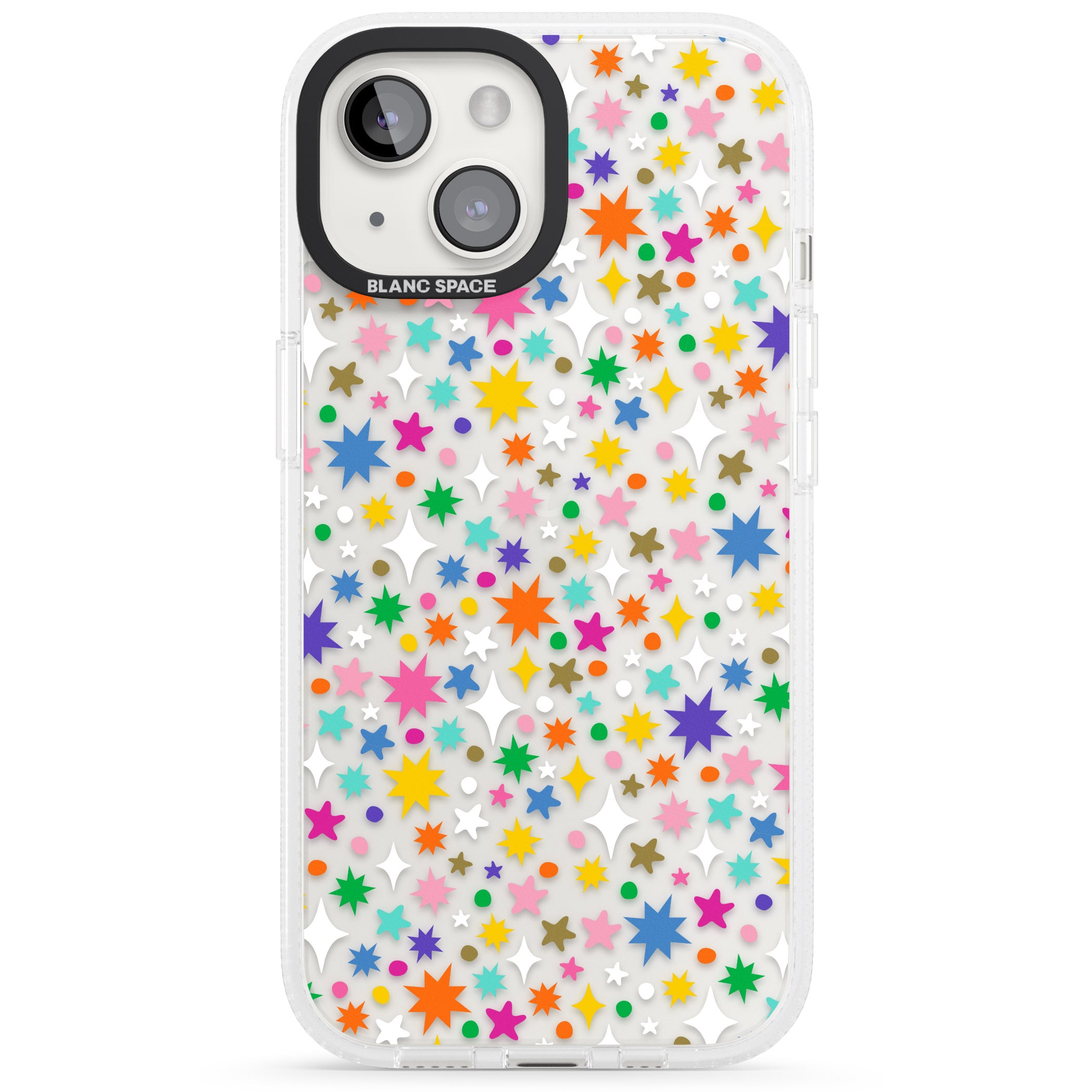 Rainbow Starburst iPhone 15 / 14 / 13 Clear Case Impact Air - Blanc Space