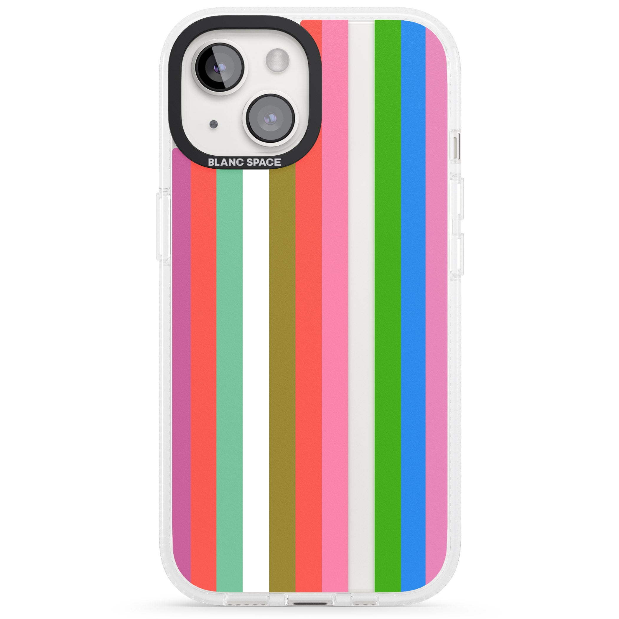 Vibrant Stripes iPhone 15 / 14 / 13 Clear Case Impact Air - Blanc Space