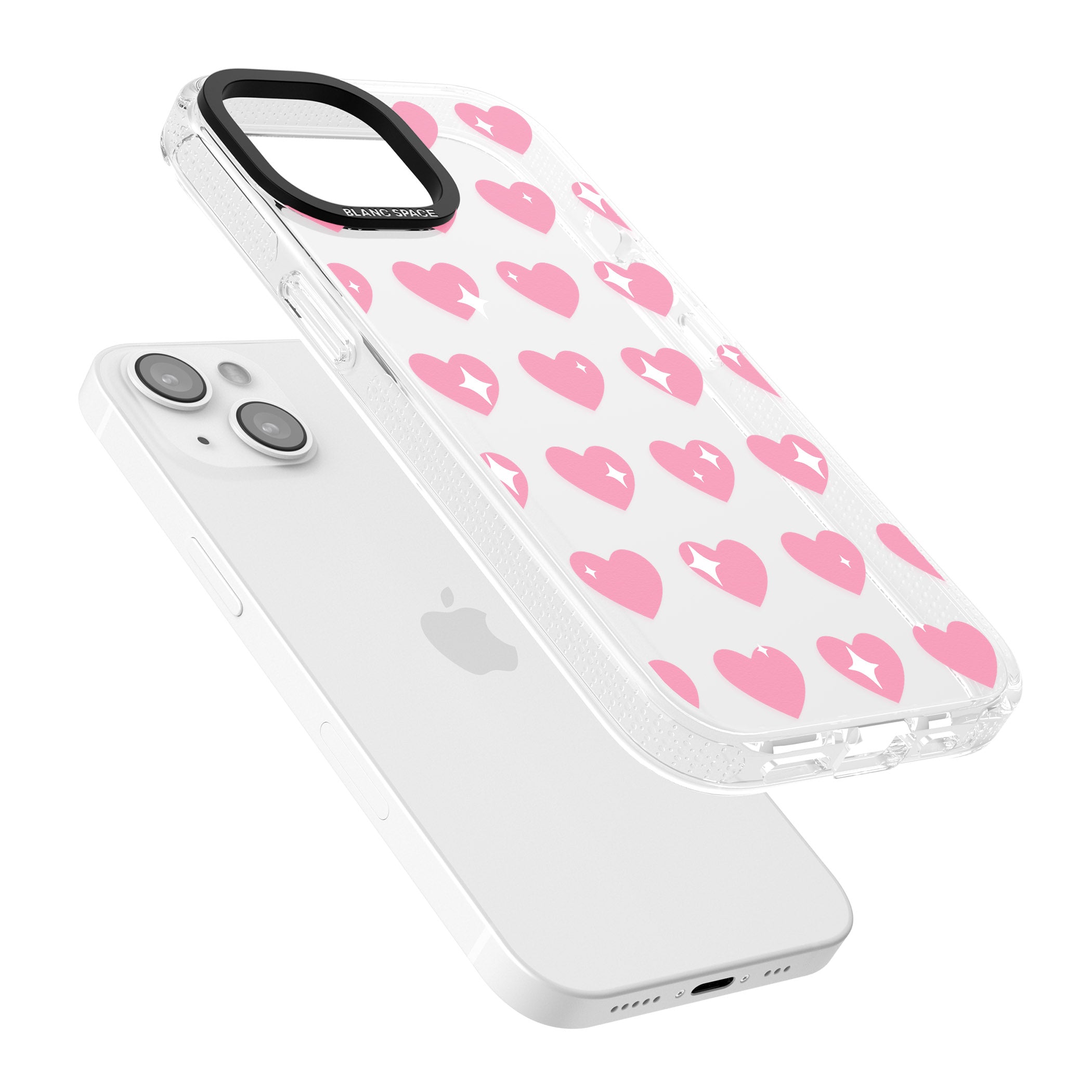 Sweet Hearts iPhone 15 / 14 / 13 Clear Case Impact Air - Blanc Space