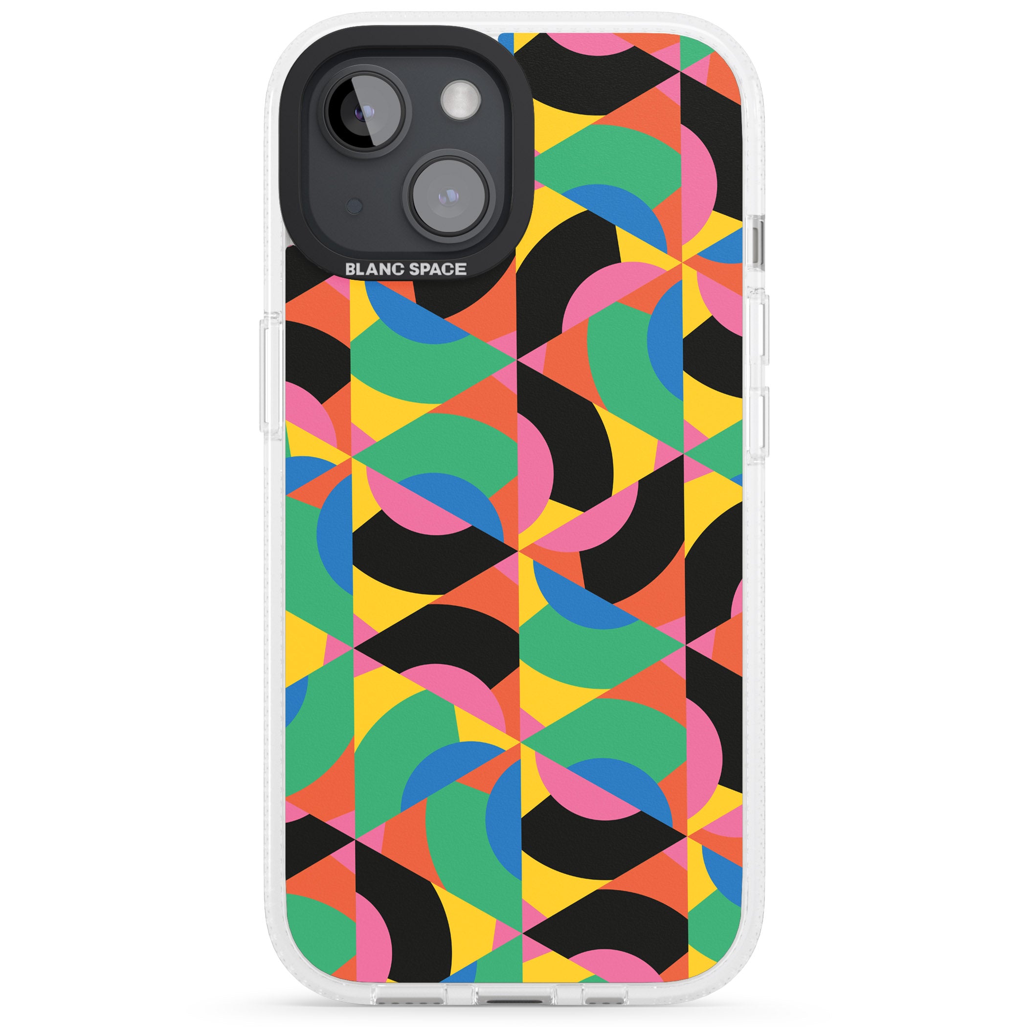 Abstract Carnival iPhone 15 / 14 / 13 Clear Case Impact Air - Blanc Space