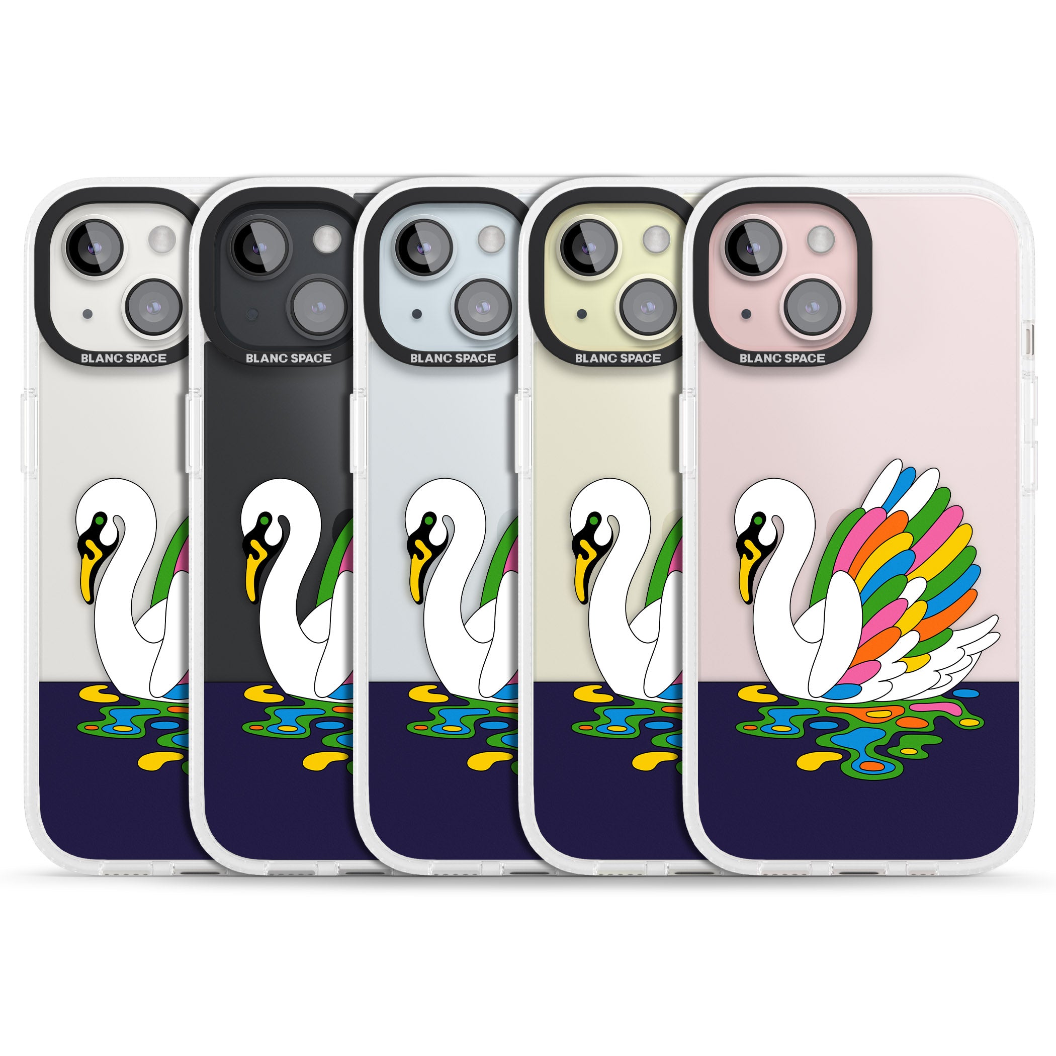 Serene Swan iPhone 15 / 14 / 13 Clear Case Impact Air - Blanc Space