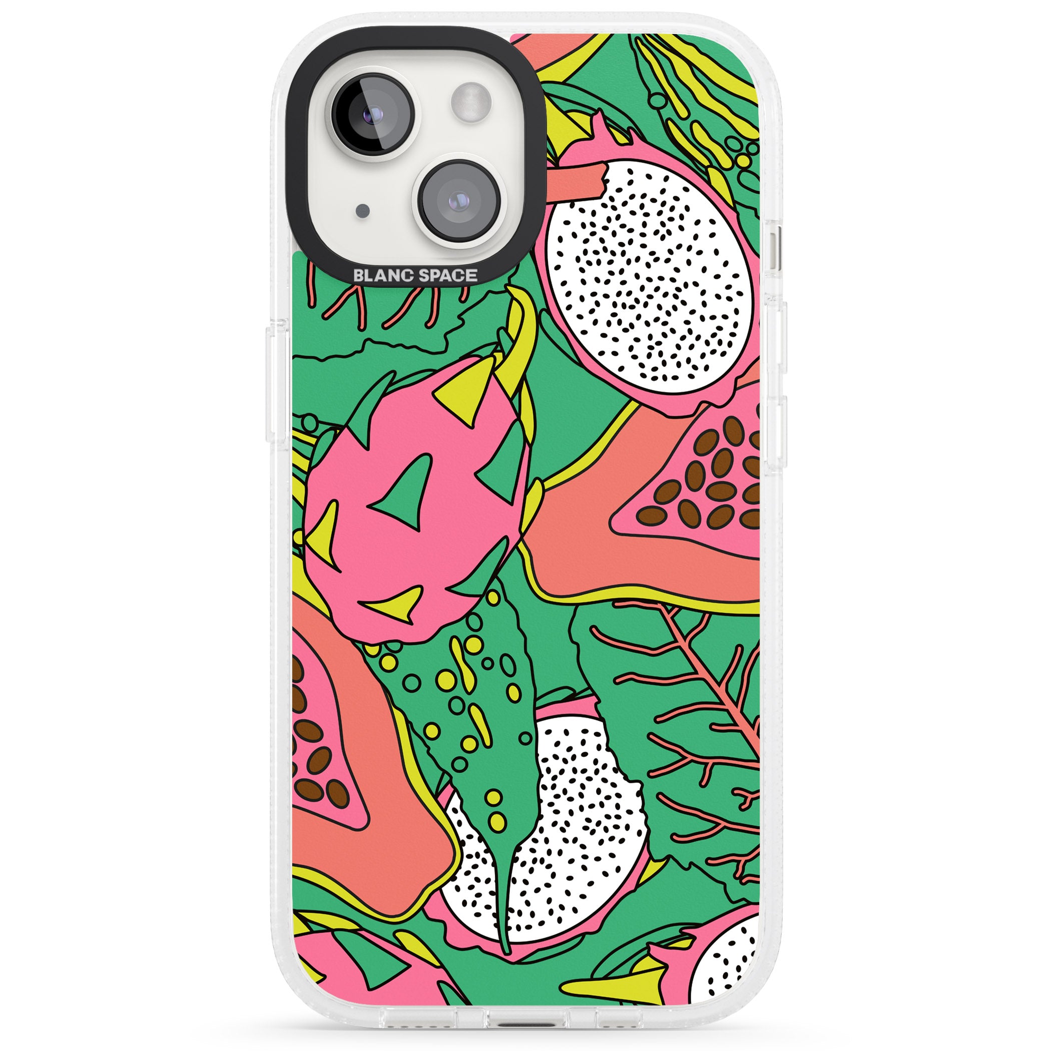 Psychedelic Salad iPhone 15 / 14 / 13 Clear Case Impact Air - Blanc Space