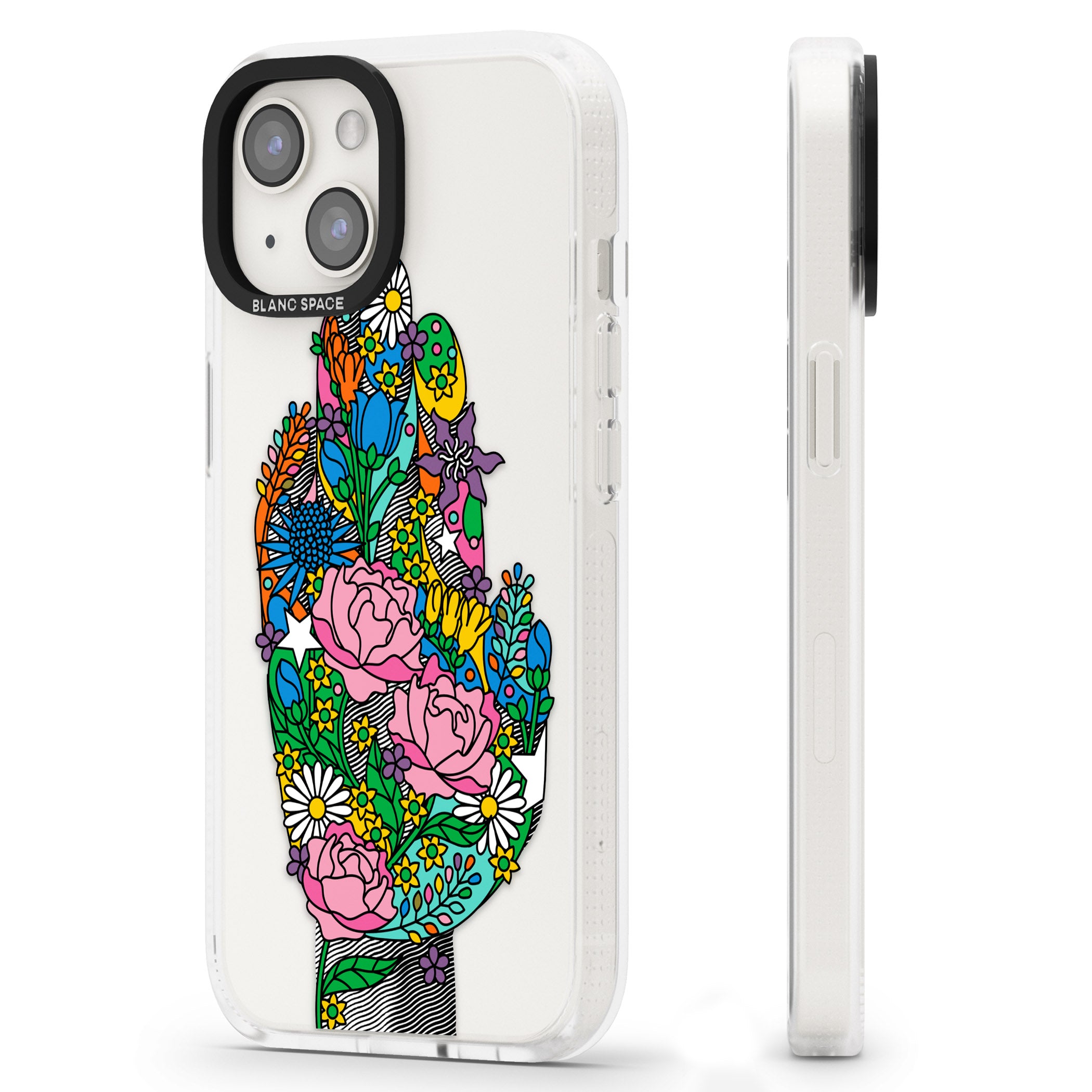 Garden Touch iPhone 15 / 14 / 13 Clear Case Impact Air - Blanc Space