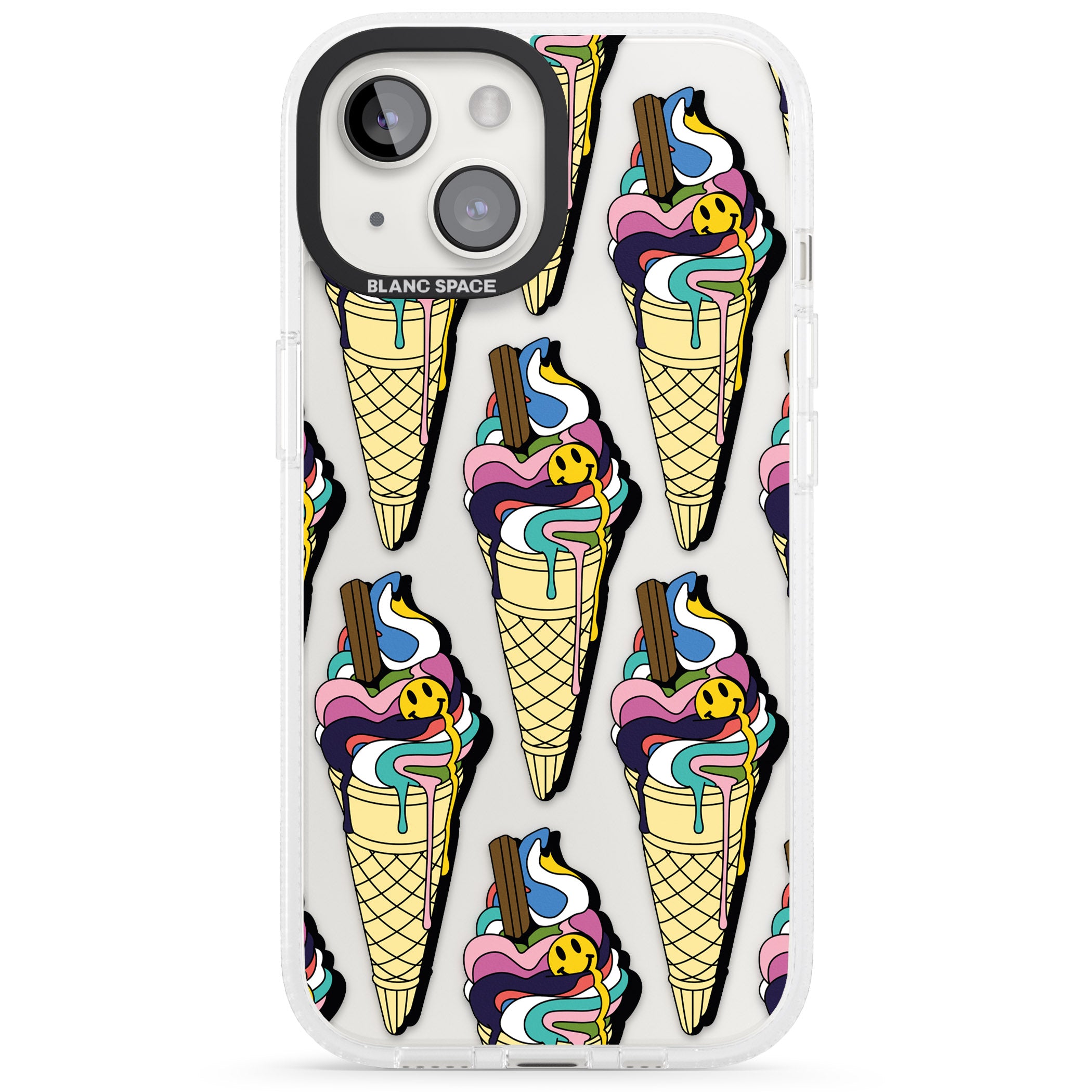 Trip & Drip Ice Cream iPhone 15 / 14 / 13 Clear Case Impact Air - Blanc Space
