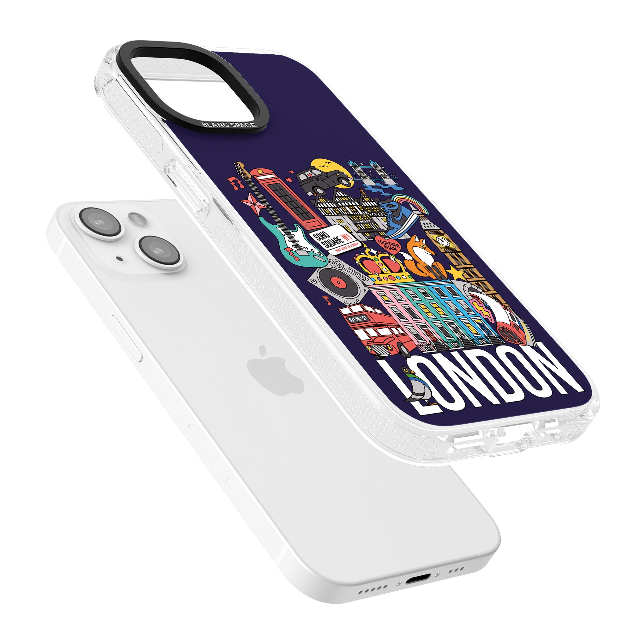 London Calling iPhone 15 / 14 / 13 Clear Case Impact Air - Blanc Space
