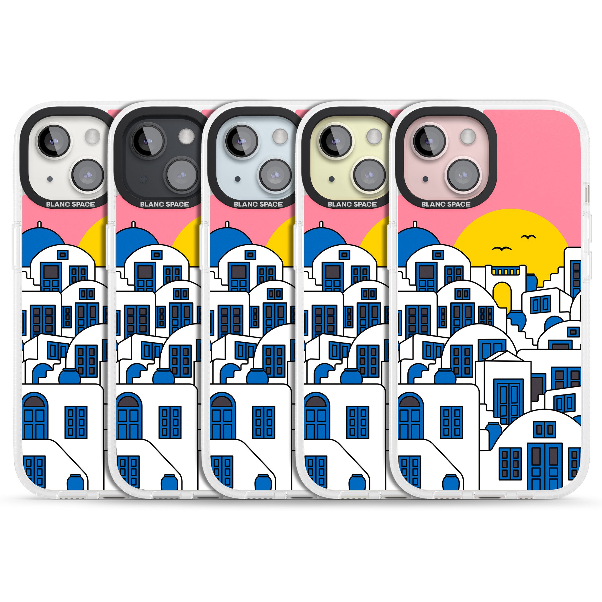 Santorini Sunset iPhone 15 / 14 / 13 Clear Case Impact Air - Blanc Space