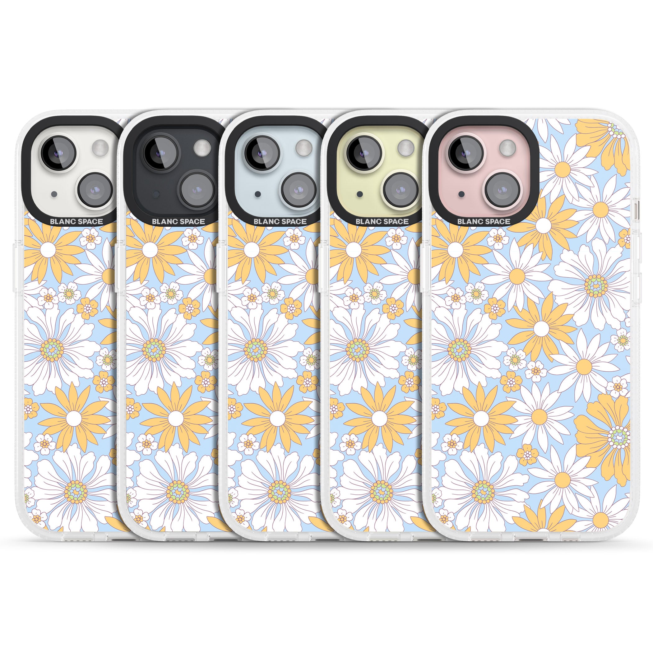 Summers Day Flower Mix iPhone 15 / 14 / 13 Clear Case Impact Air - Blanc Space