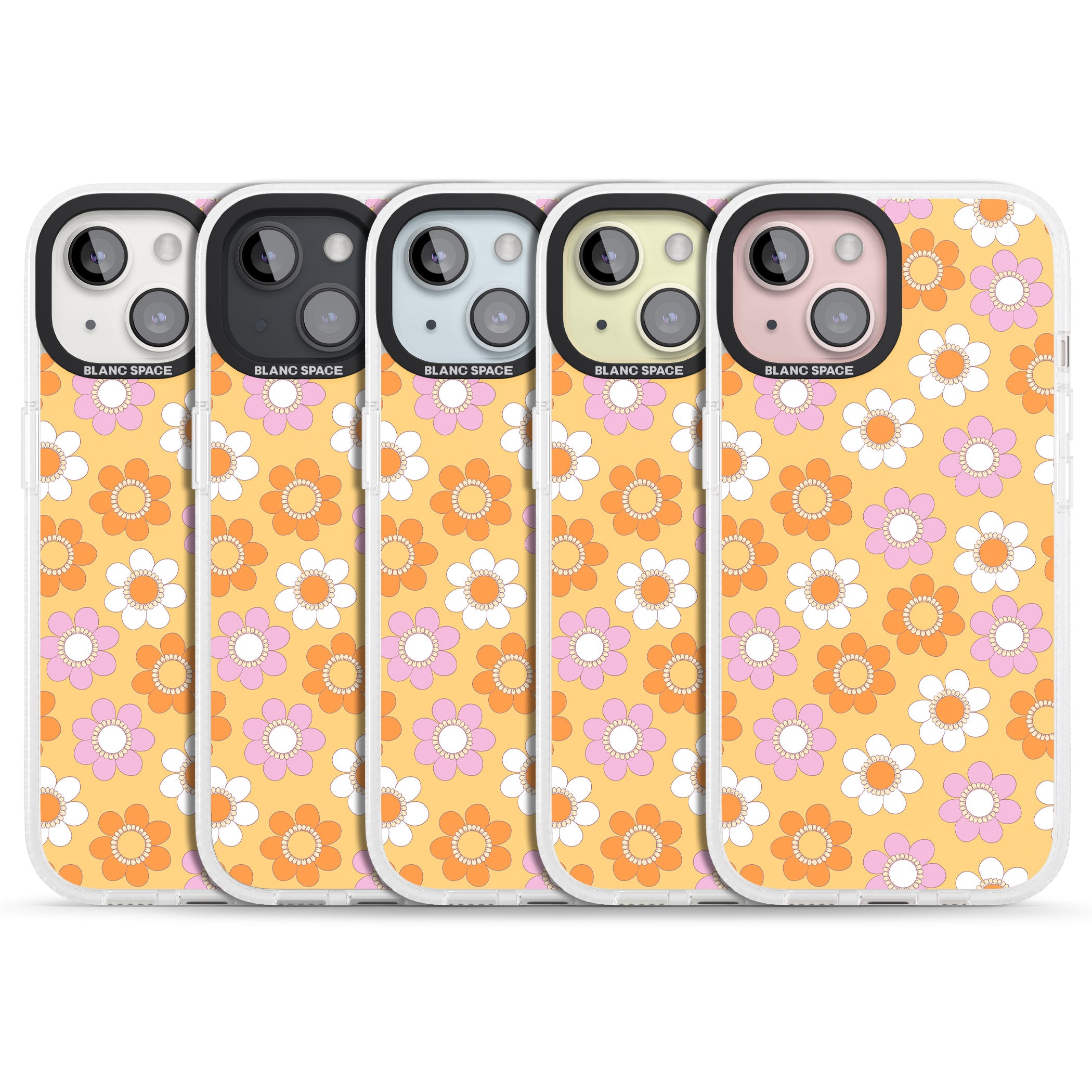 Sunny Flower Mix iPhone 15 / 14 / 13 Clear Case Impact Air - Blanc Space