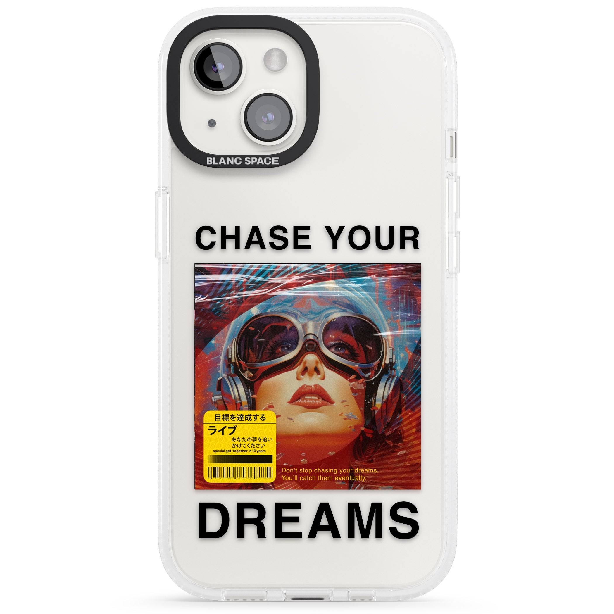Chase Your Dreams iPhone 15 / 14 / 13 Clear Case Impact Air - Blanc Space