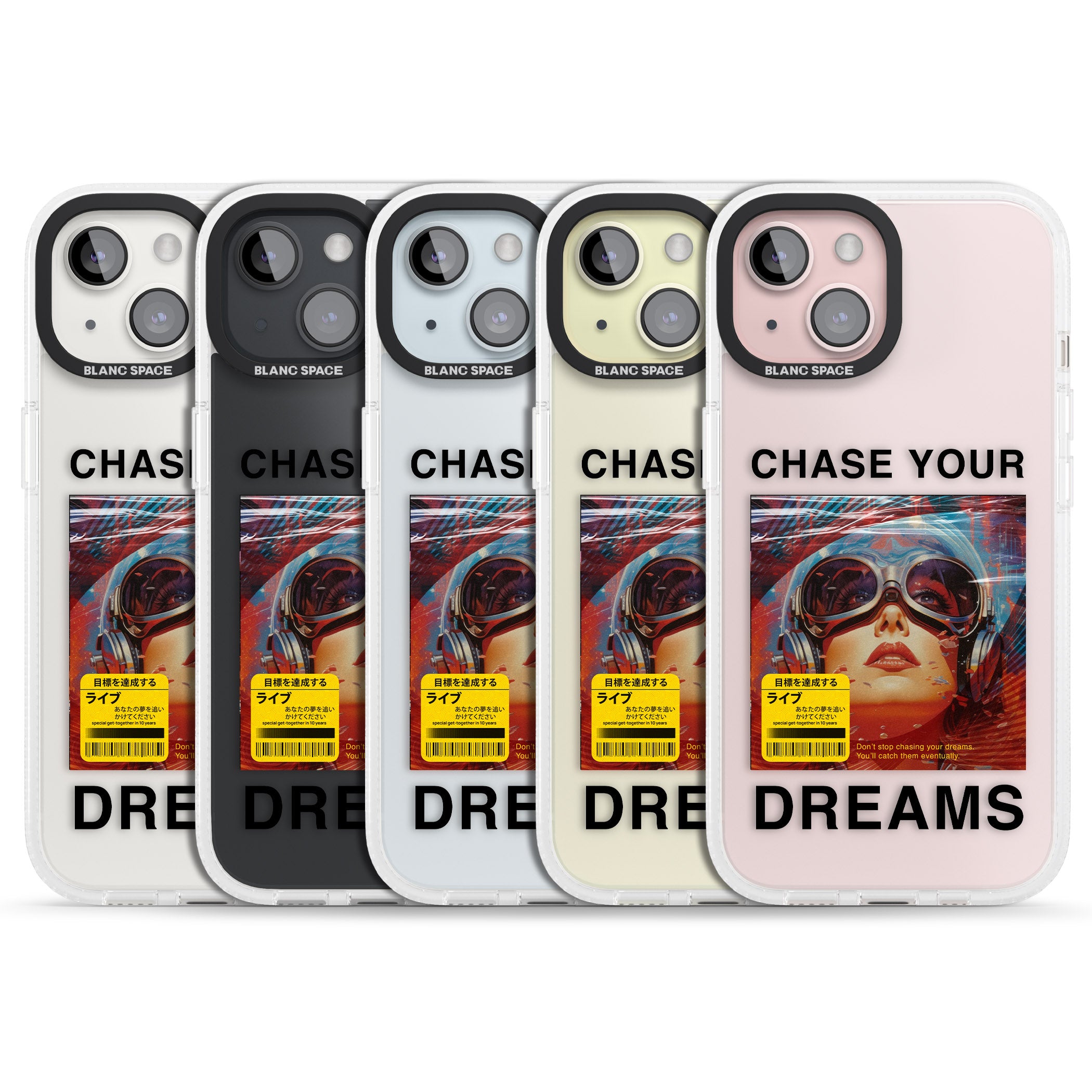 Chase Your Dreams iPhone 15 / 14 / 13 Clear Case Impact Air - Blanc Space