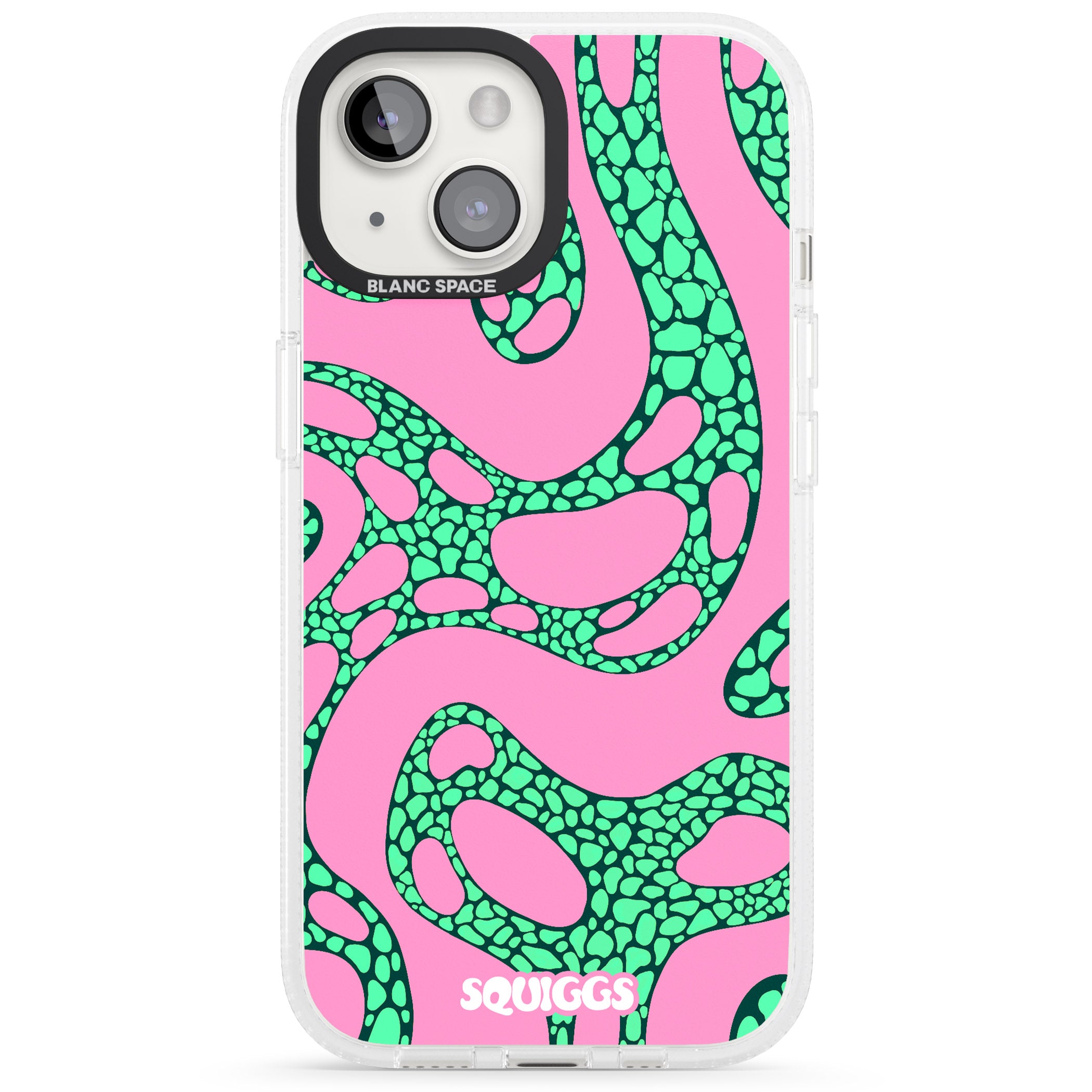 Alien Glow iPhone 15 / 14 / 13 Clear Case Impact Air - Blanc Space