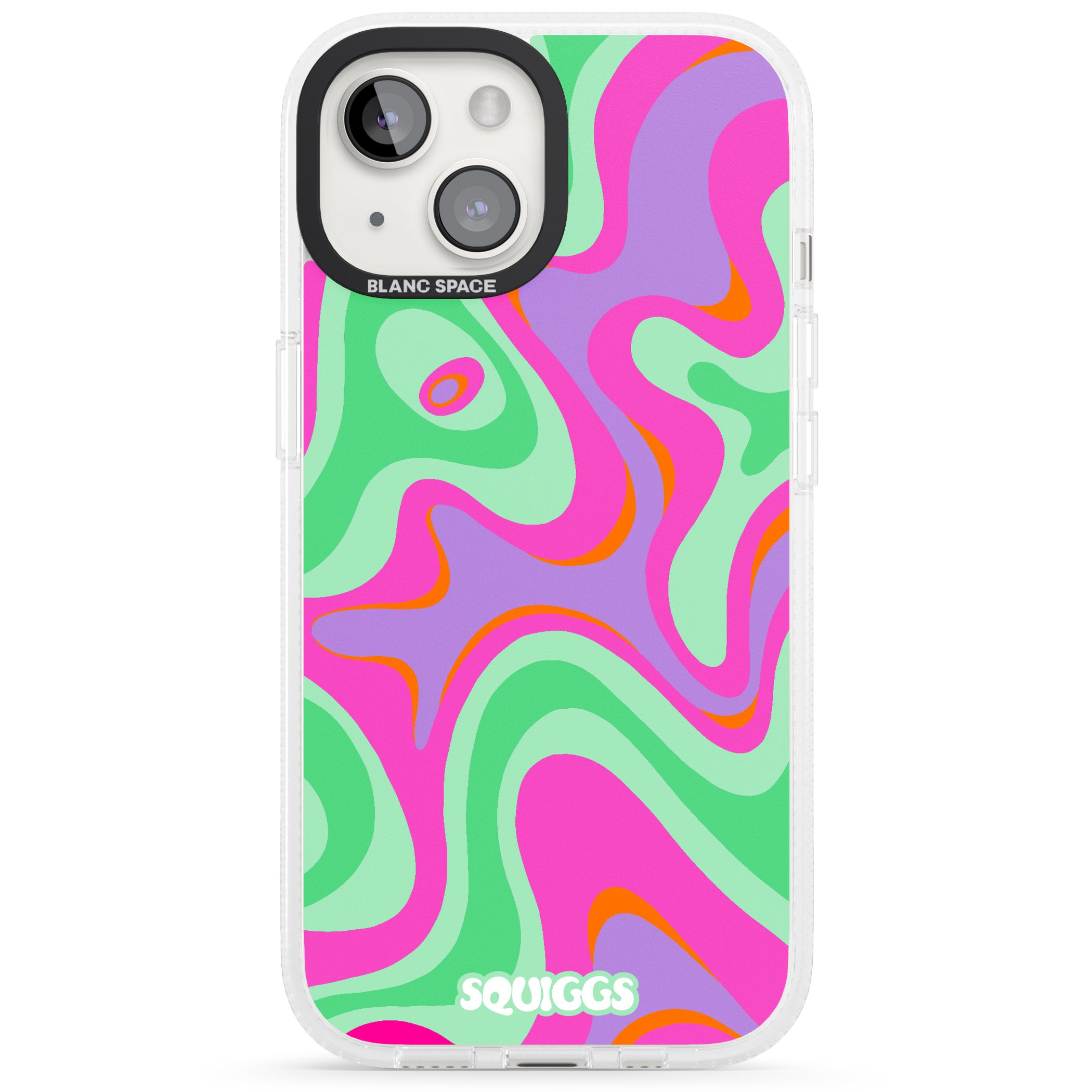 Pink Lava iPhone 15 / 14 / 13 Clear Case Impact Air - Blanc Space