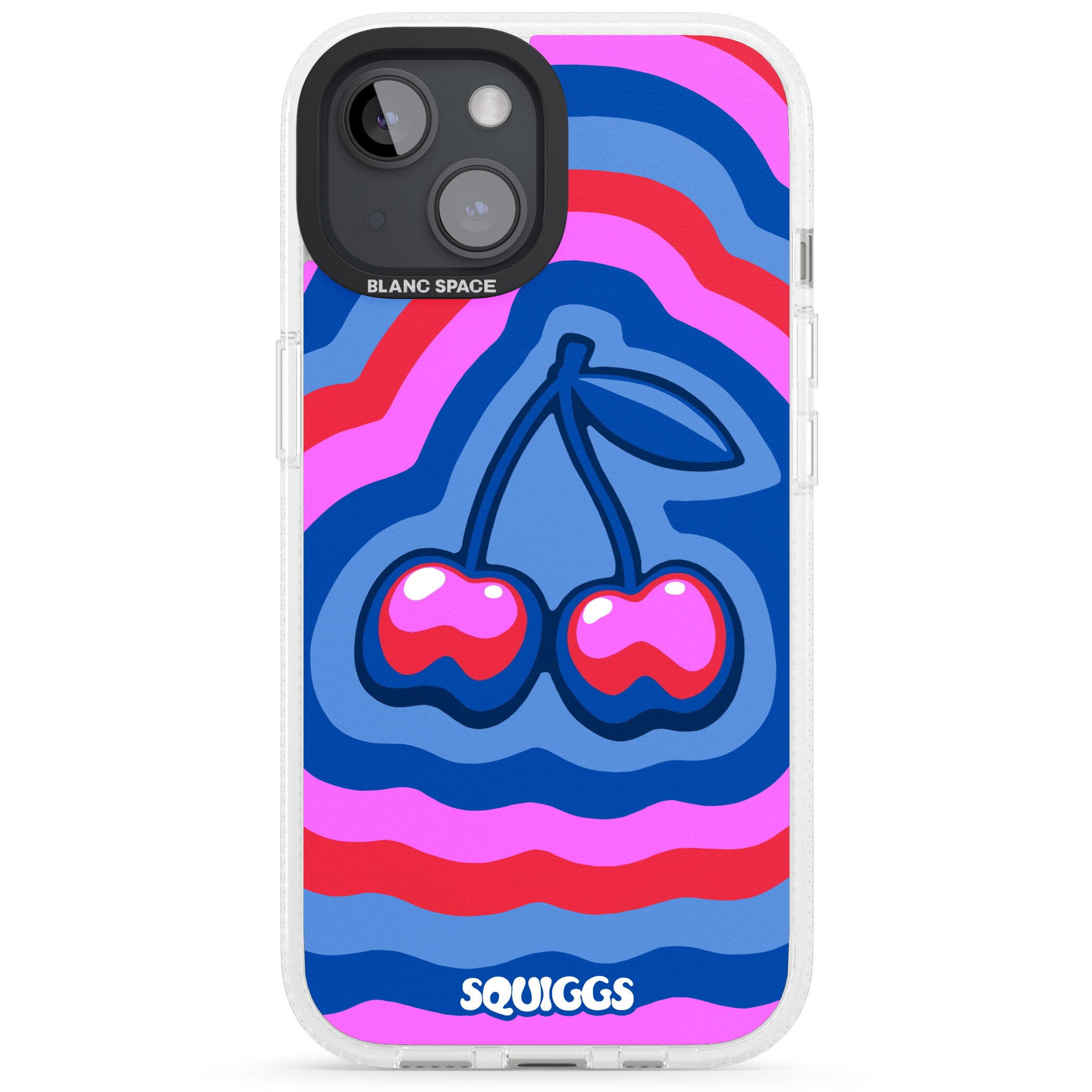 Cherry Rainbow iPhone 15 / 14 / 13 Clear Case Impact Air - Blanc Space