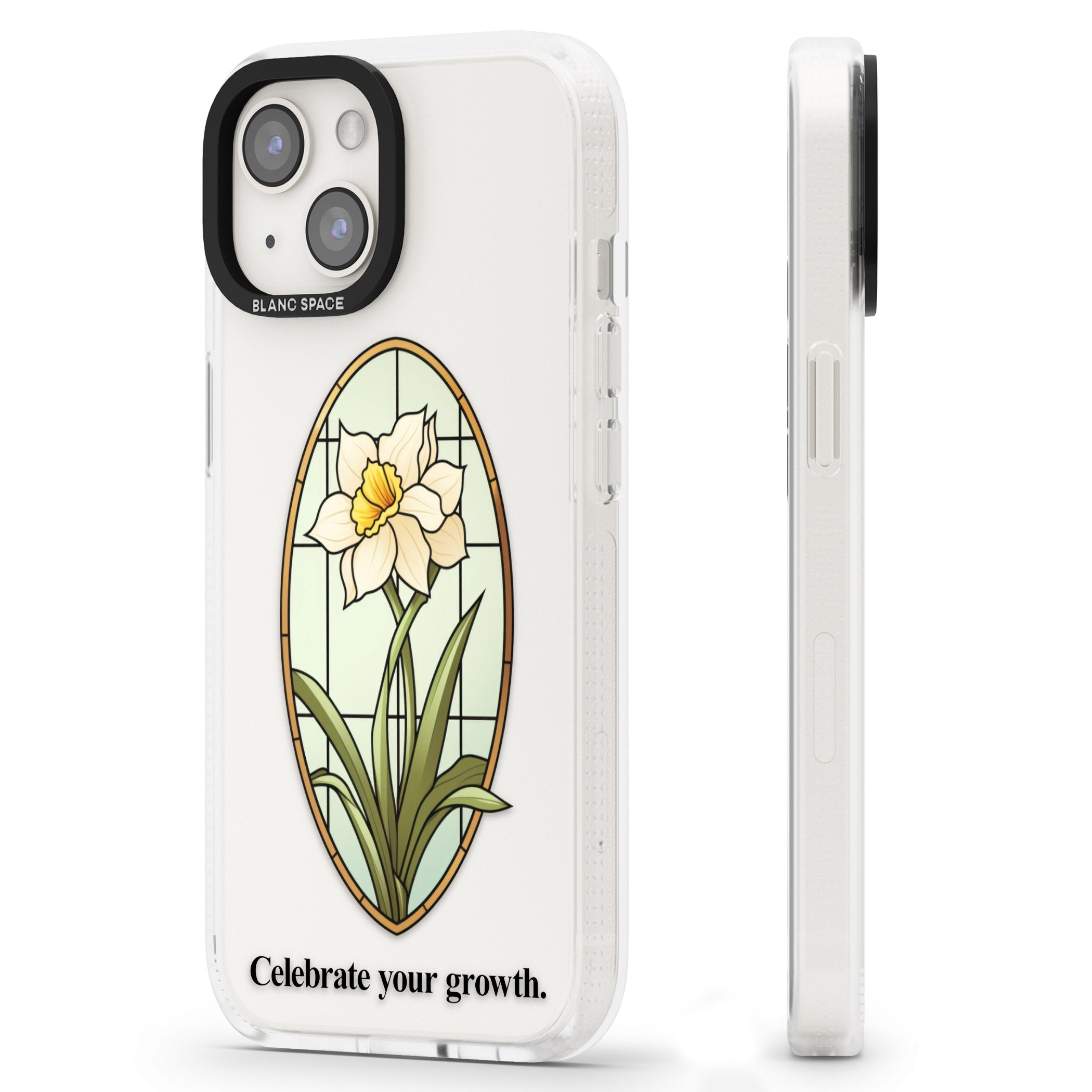 Celebrate your growth iPhone 15 / 14 / 13 Clear Case Impact Air - Blanc Space