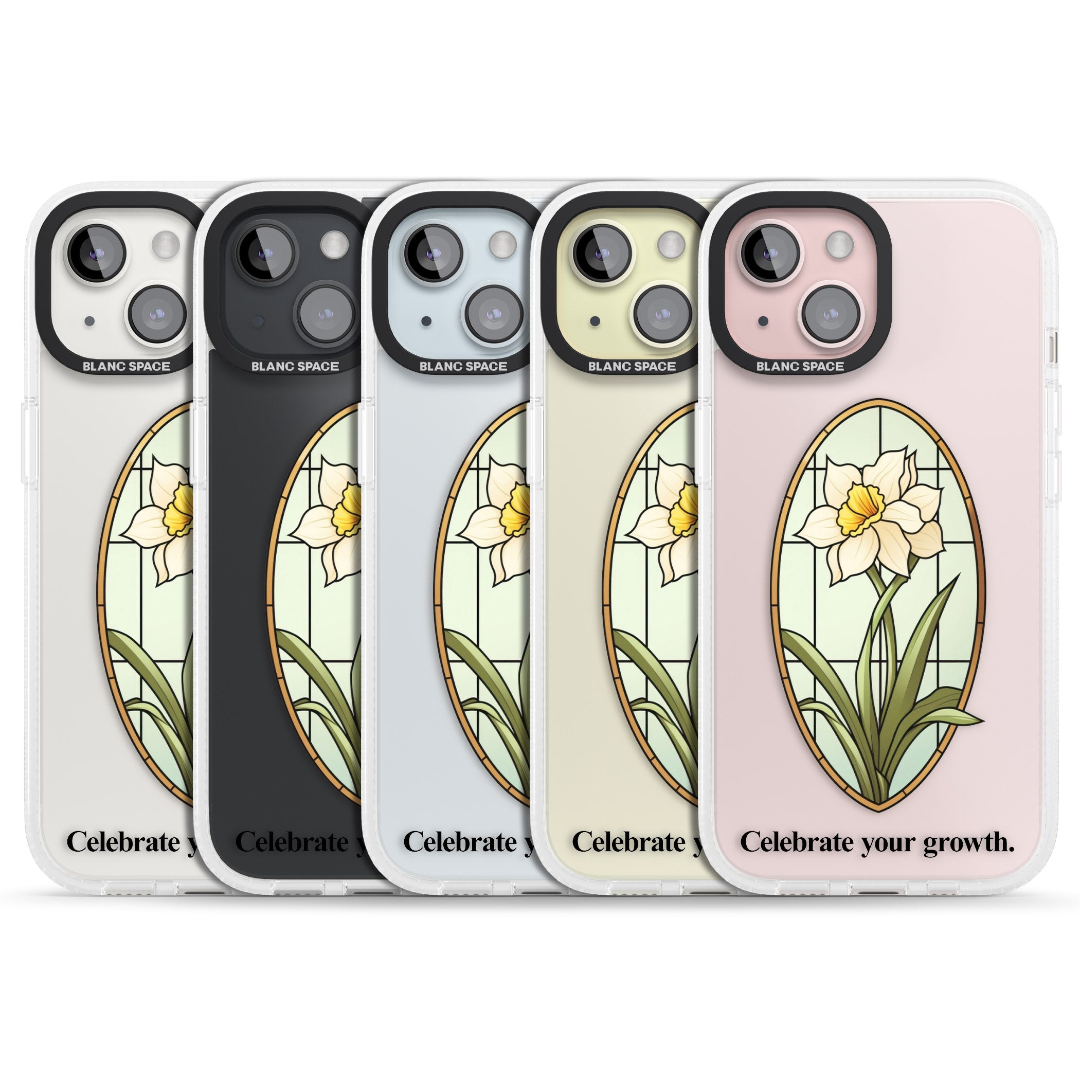 Celebrate your growth iPhone 15 / 14 / 13 Clear Case Impact Air - Blanc Space