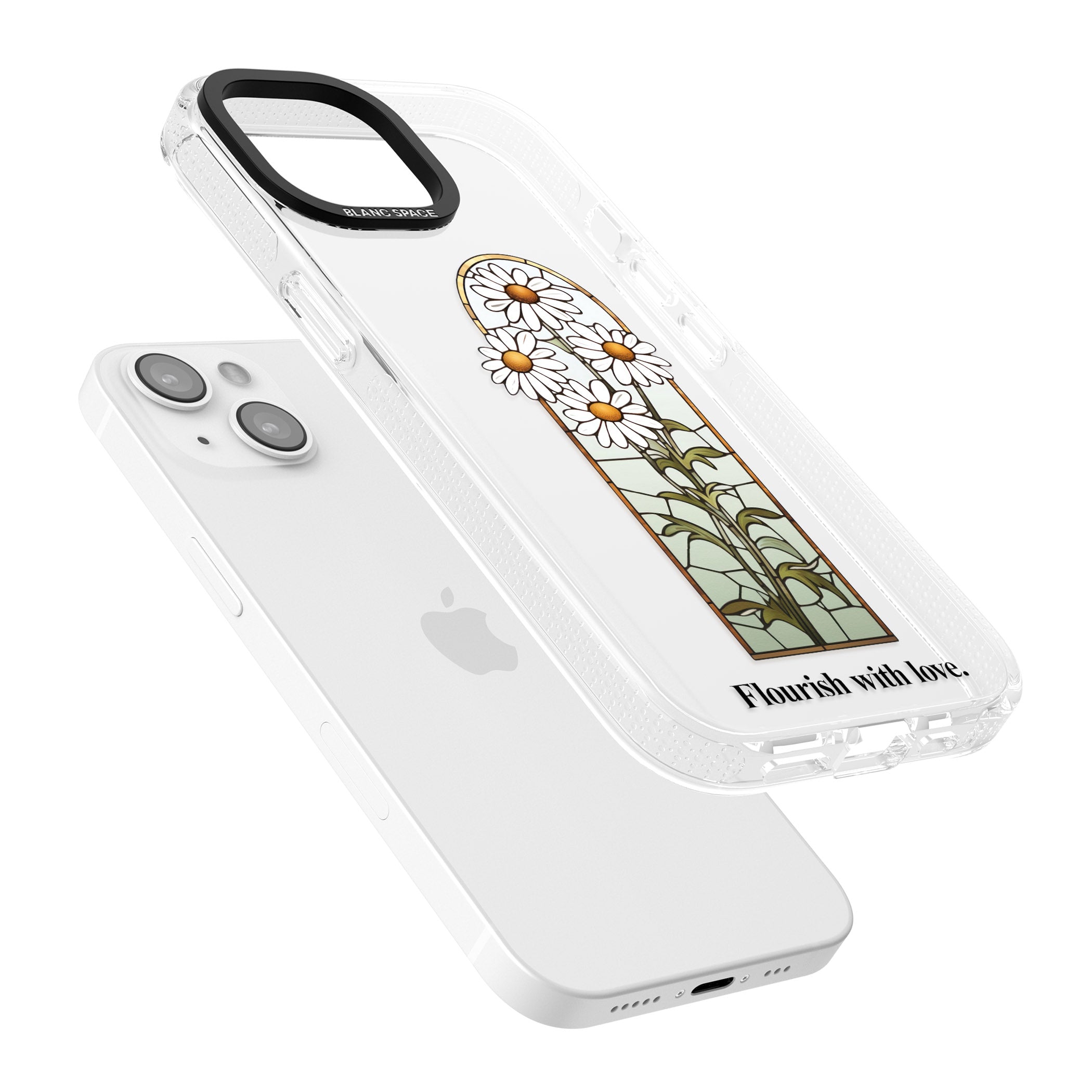 Flourish with love iPhone 15 / 14 / 13 Clear Case Impact Air - Blanc Space