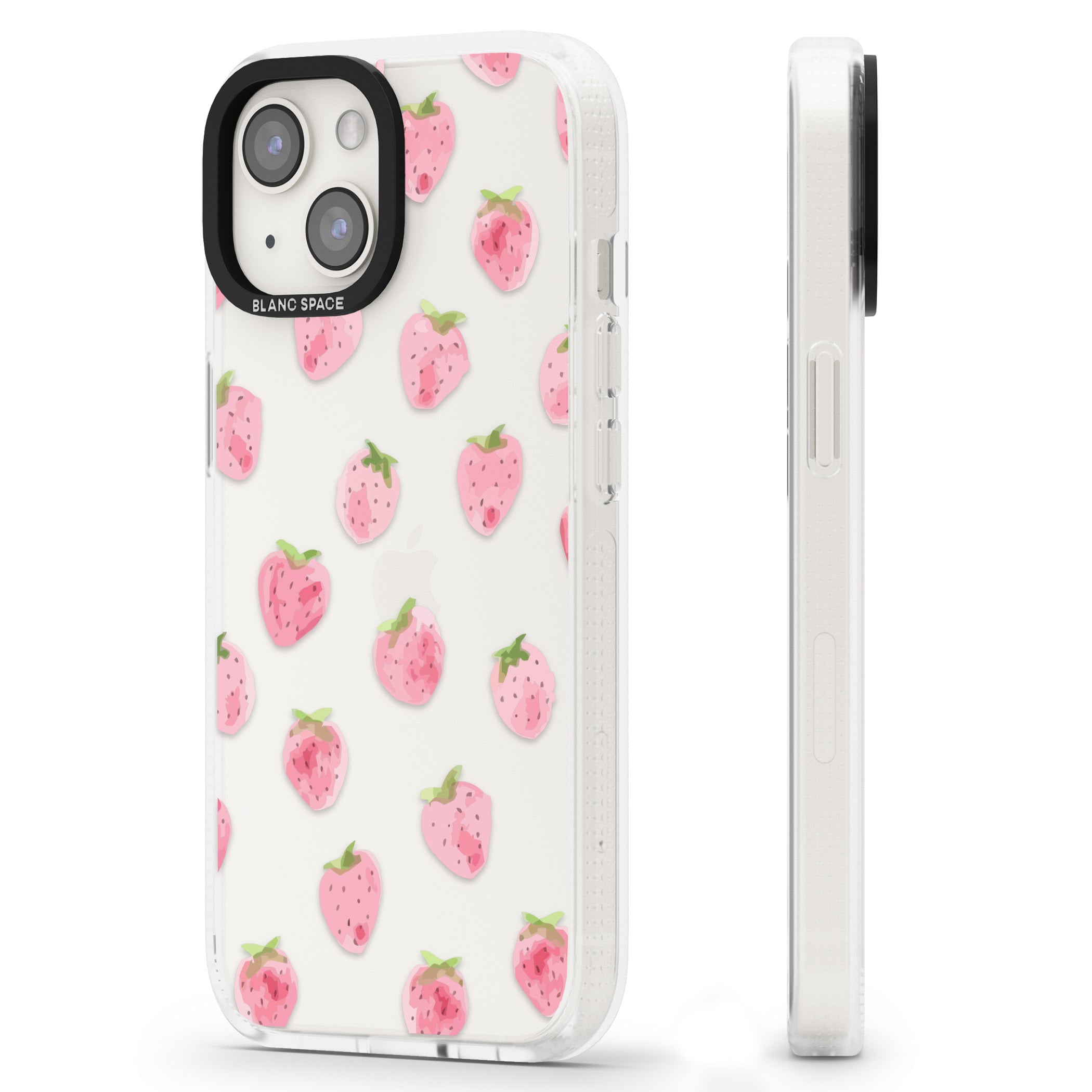 Classic Strawberry iPhone 15 / 14 / 13 Clear Case Impact Air - Blanc Space