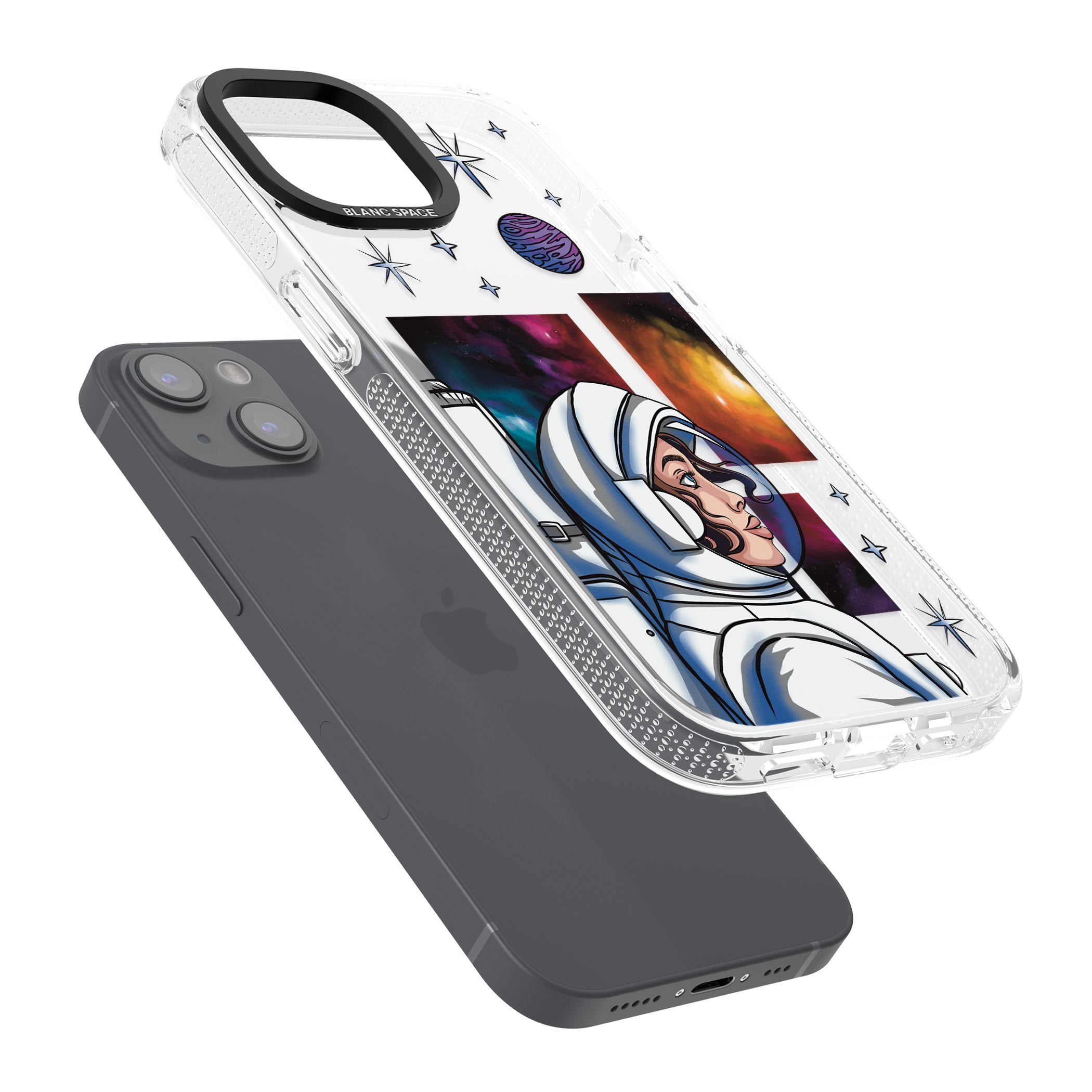 Cosmic Ambition iPhone 15 / 14 / 13 Clear Case Impact Air - Blanc Space