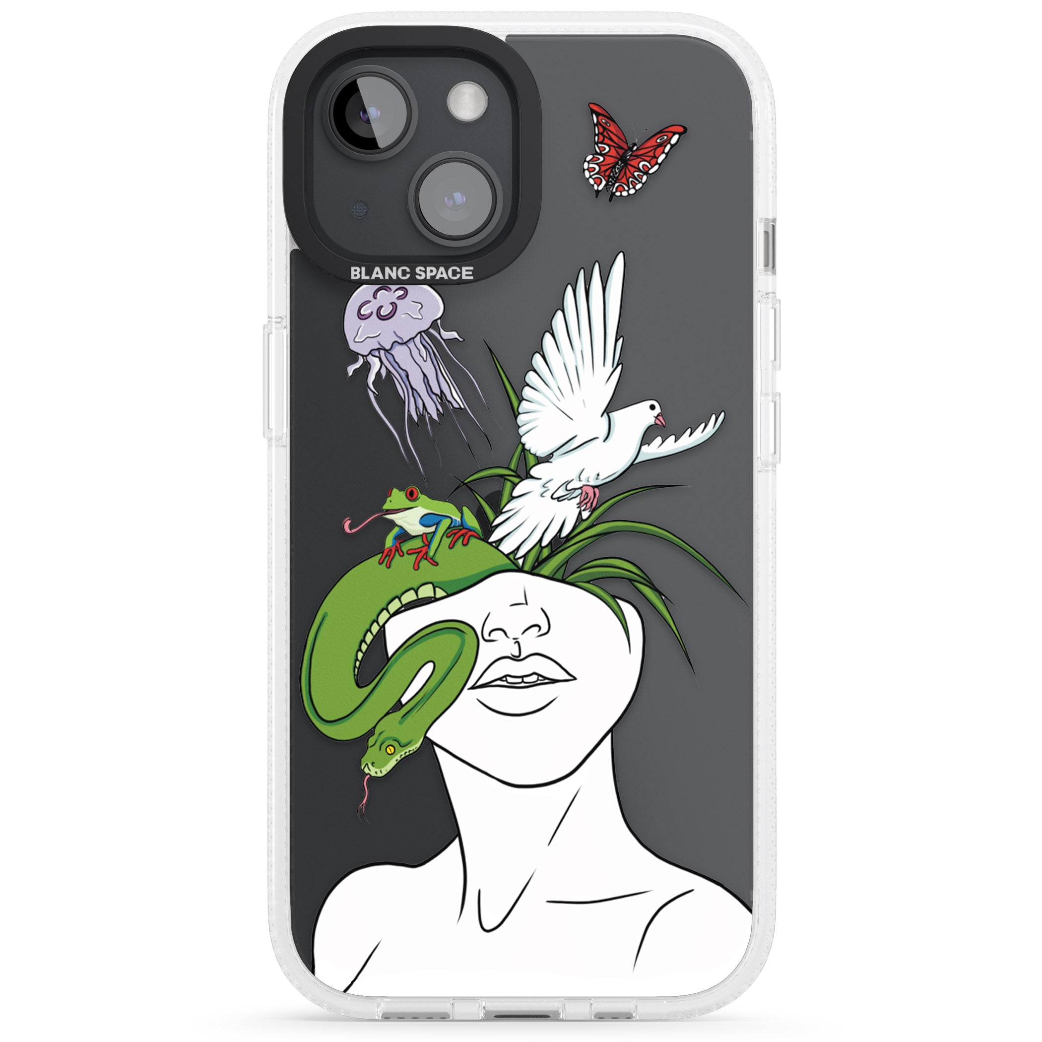 Wild Thoughts iPhone 15 / 14 / 13 Clear Case Impact Air - Blanc Space