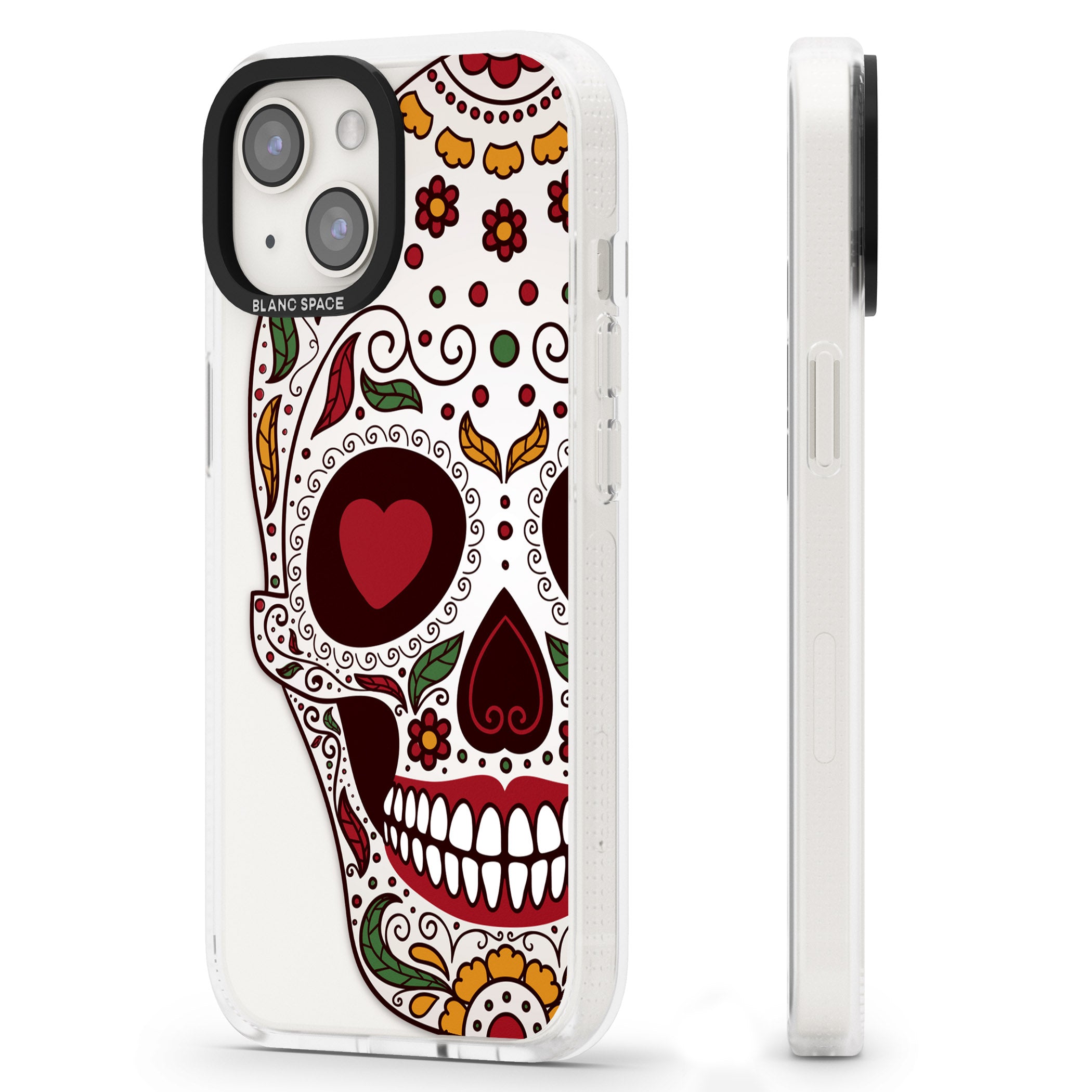 Autumn Sugar Skull iPhone 15 / 14 / 13 Clear Case Impact Air - Blanc Space