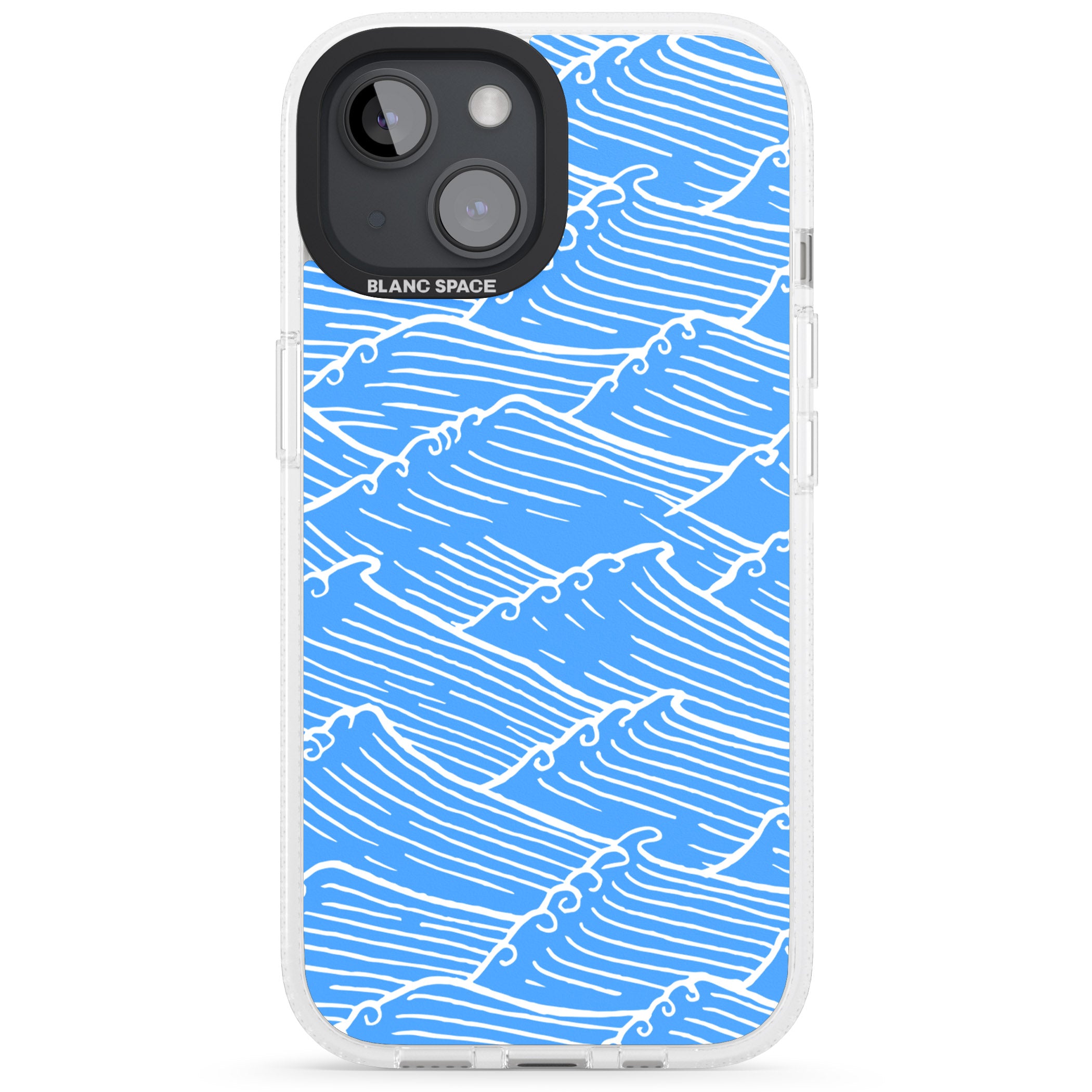 Waves Pattern iPhone 15 / 14 / 13 Clear Case Impact Air - Blanc Space