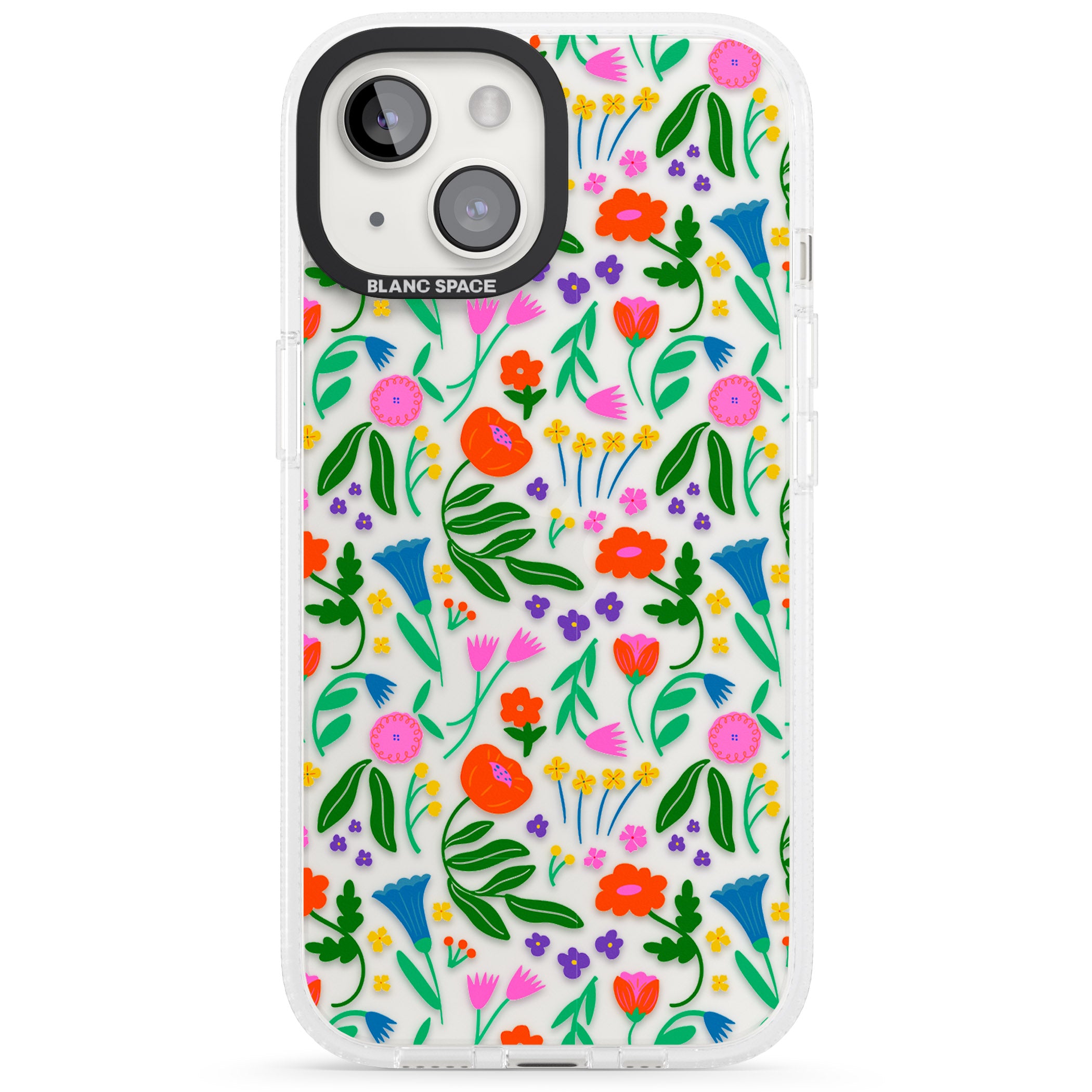 Summer Floral Fiesta iPhone 15 / 14 / 13 Clear Case Impact Air - Blanc Space