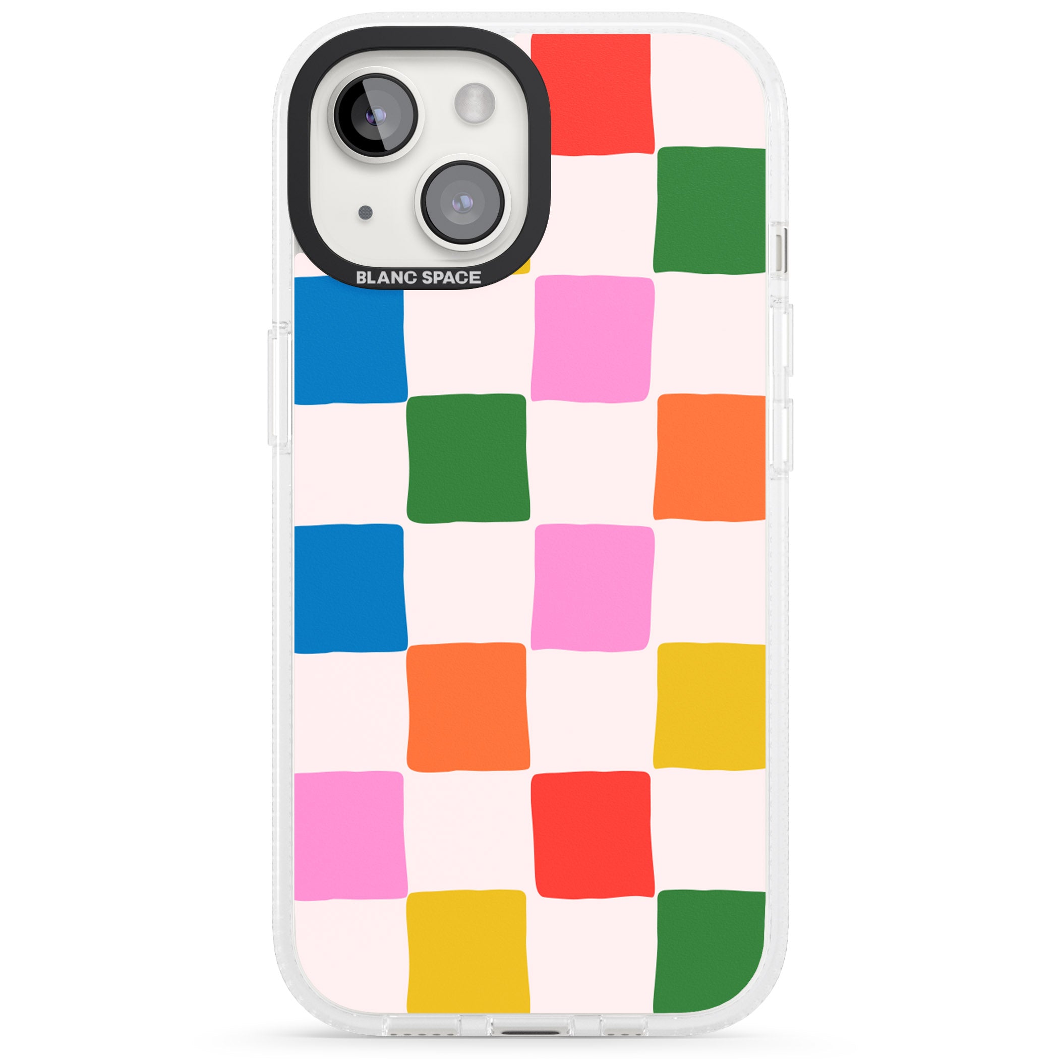 Colour Checked iPhone 15 / 14 / 13 Clear Case Impact Air - Blanc Space