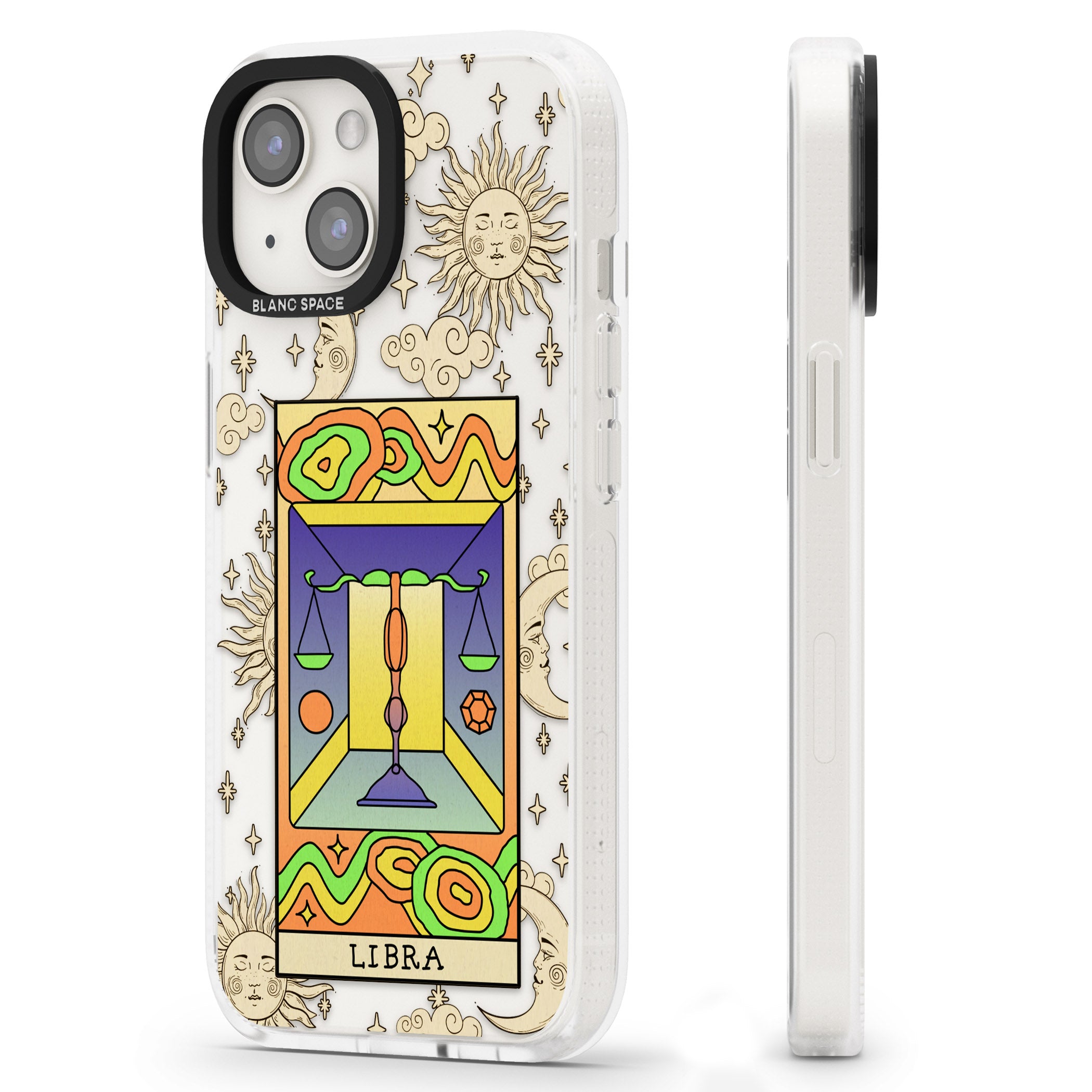 Celestial Zodiac - Libra iPhone 15 / 14 / 13 Clear Case Impact Air - Blanc Space