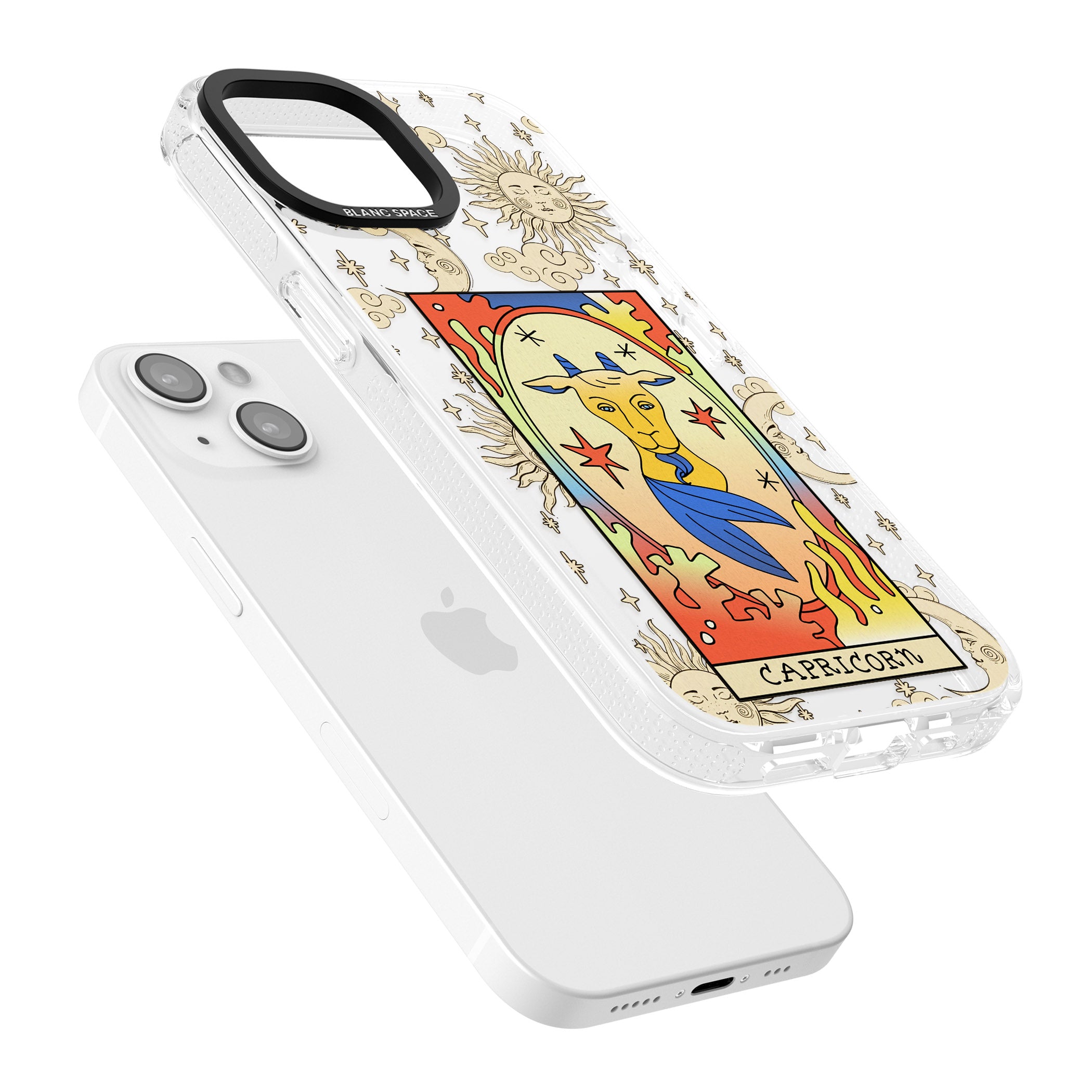 Celestial Zodiac - Capricorn iPhone 15 / 14 / 13 Clear Case Impact Air - Blanc Space
