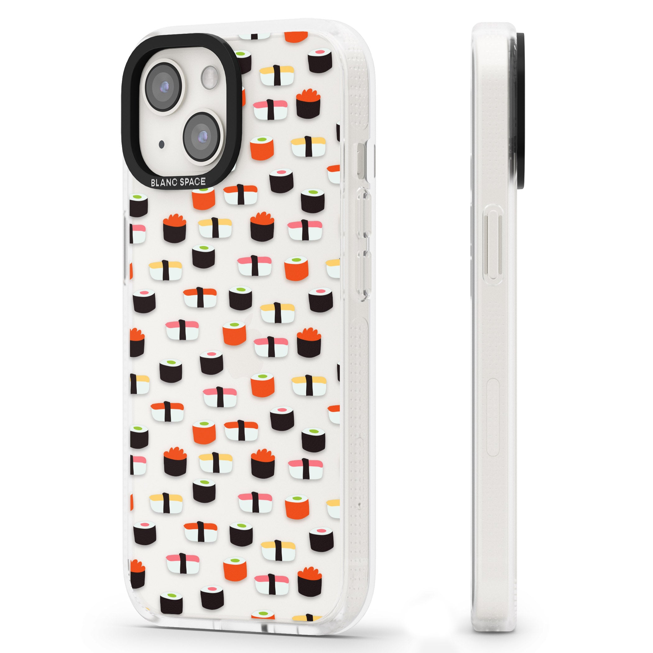 Minimalist Sushi Pattern iPhone 15 / 14 / 13 Clear Case Impact Air - Blanc Space