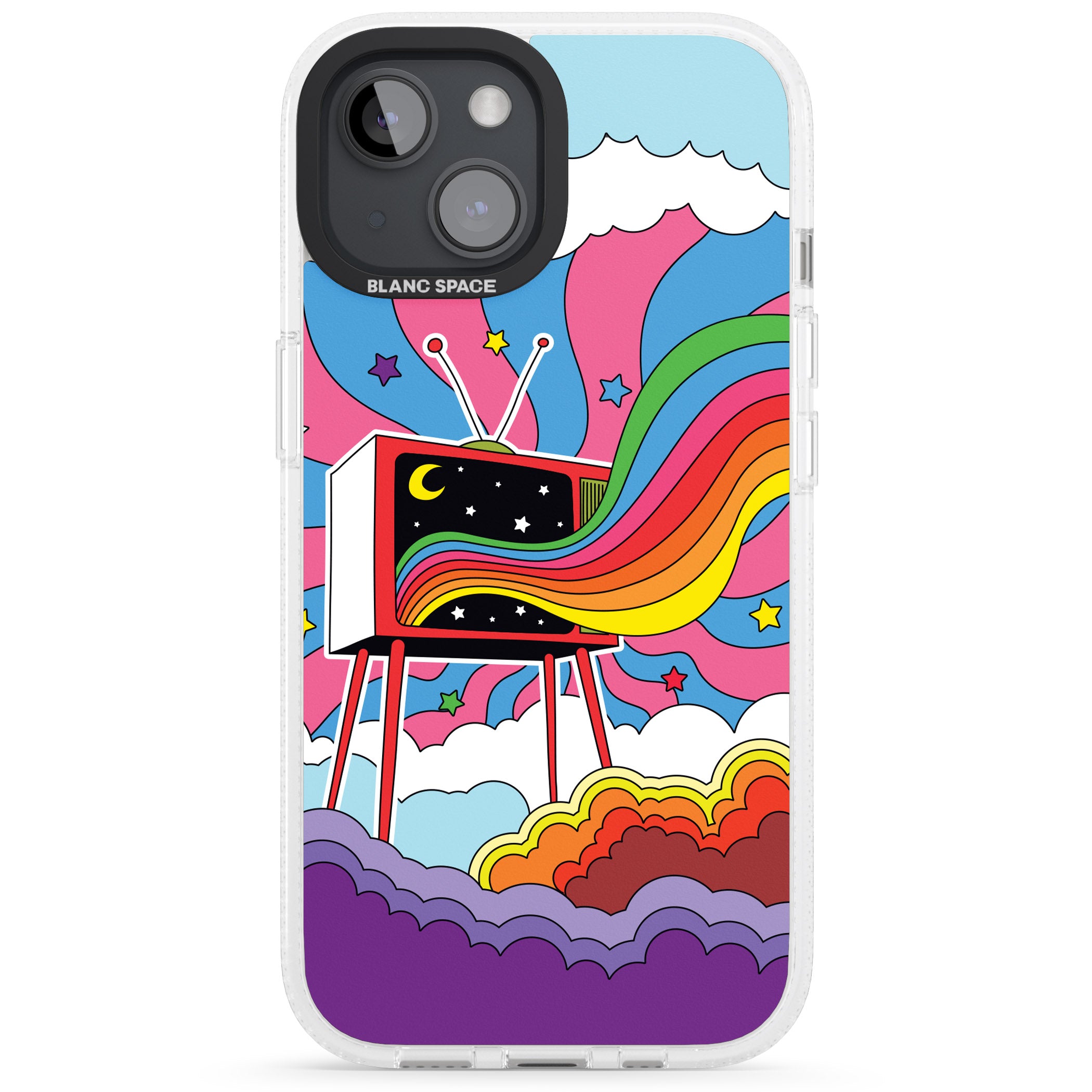 TV Captivation iPhone 15 / 14 / 13 Clear Case Impact Air - Blanc Space