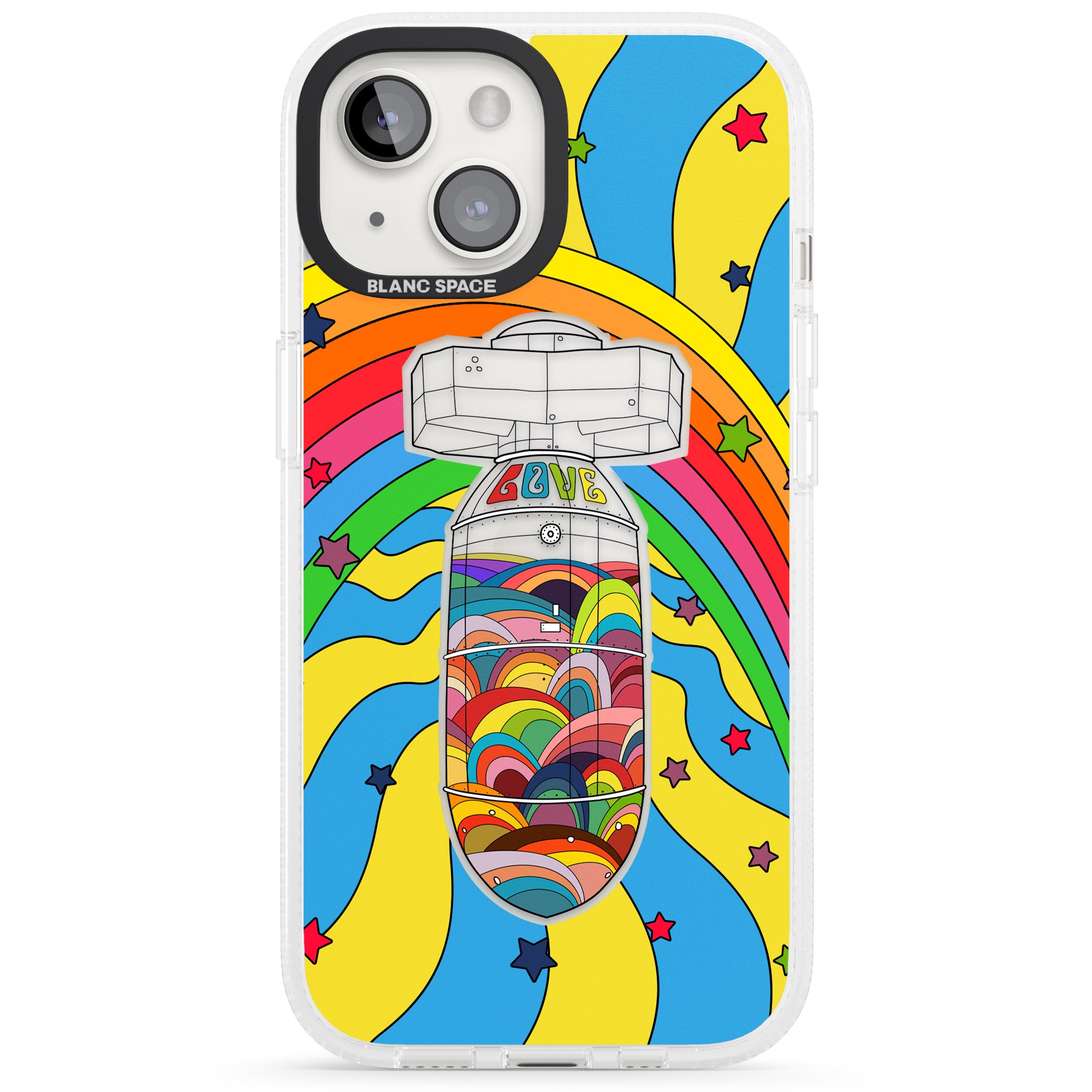 Love Bomb iPhone 15 / 14 / 13 Clear Case Impact Air - Blanc Space
