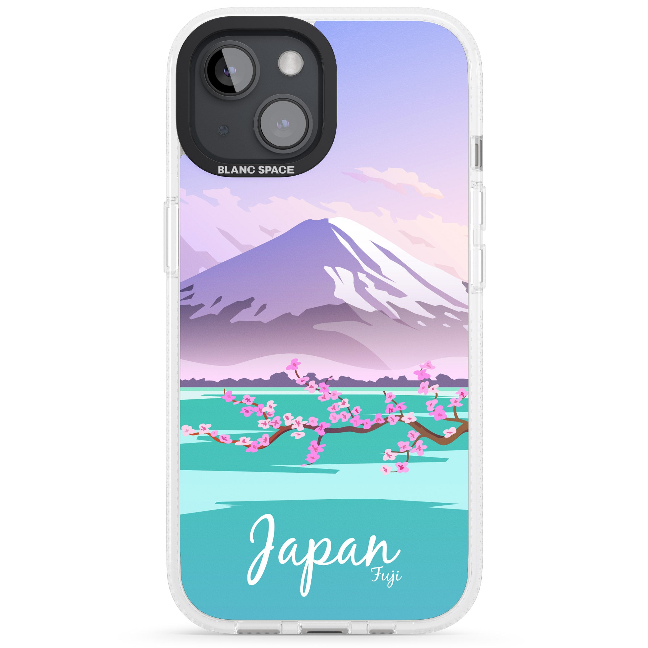 Vintage Travel Poster Japan iPhone 15 / 14 / 13 Clear Case Impact Air - Blanc Space