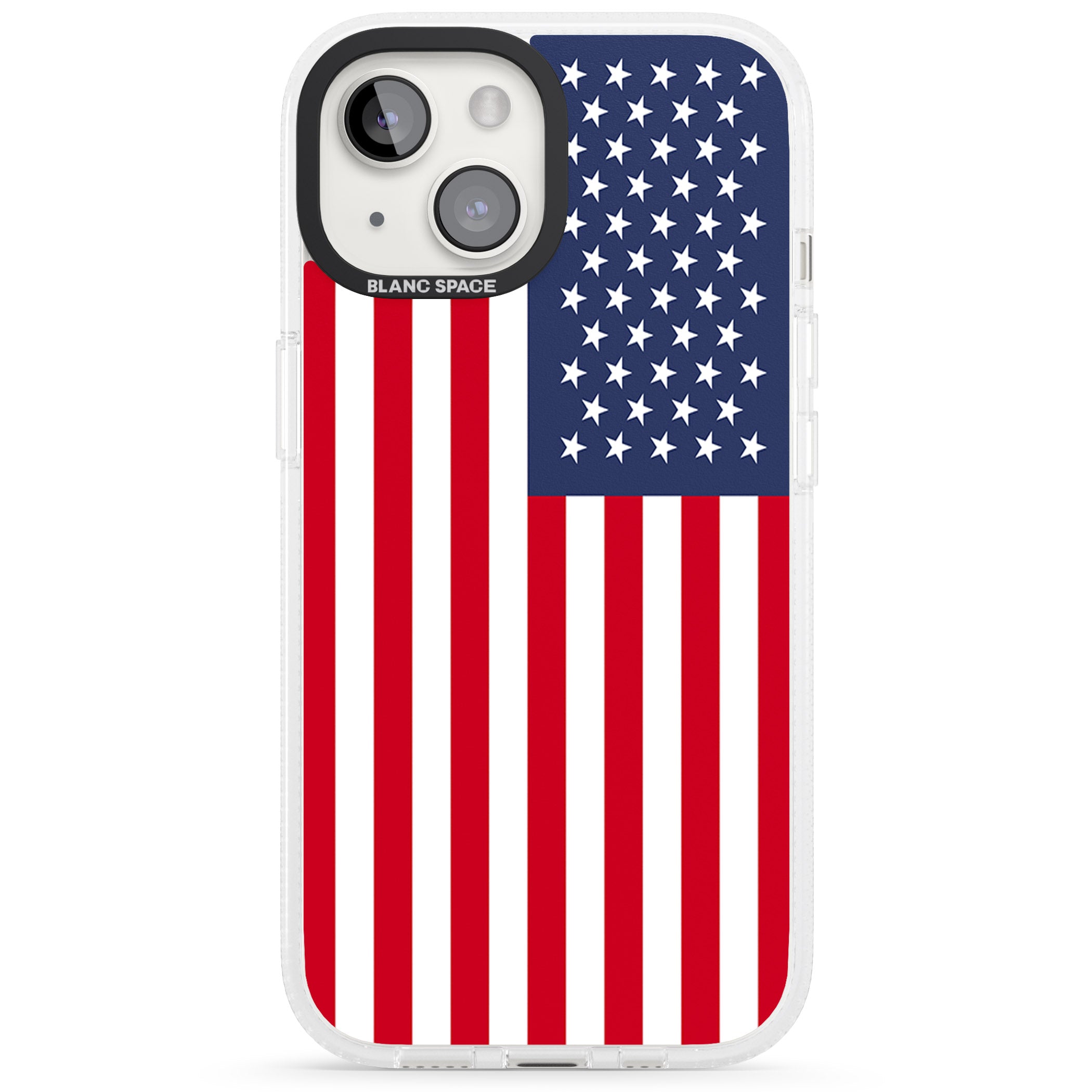 American Flag iPhone 15 / 14 / 13 Clear Case Impact Air - Blanc Space