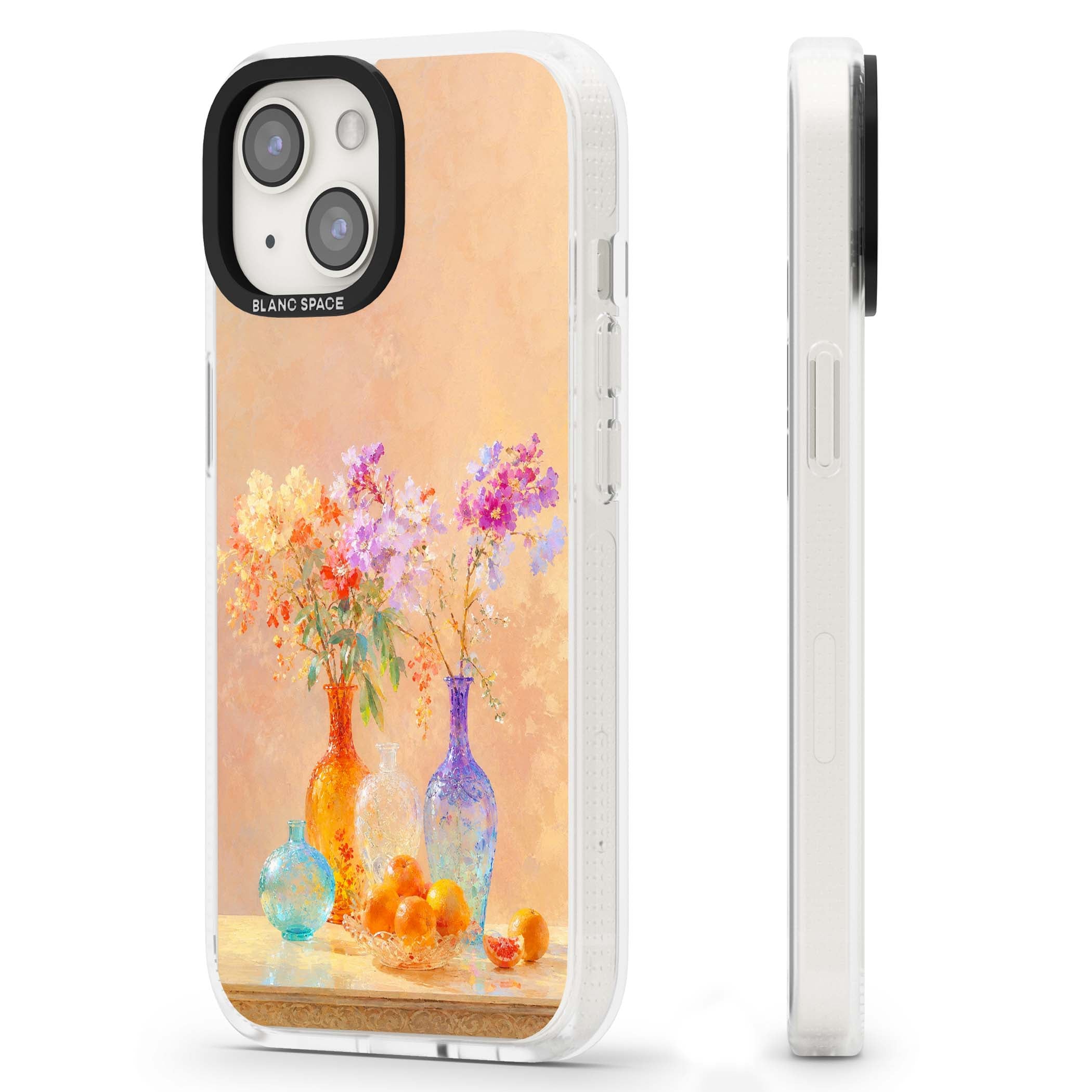 Peach Glass art iPhone case | Clear Case Impact Air case for iPhone 15, iPhone 15 Plus