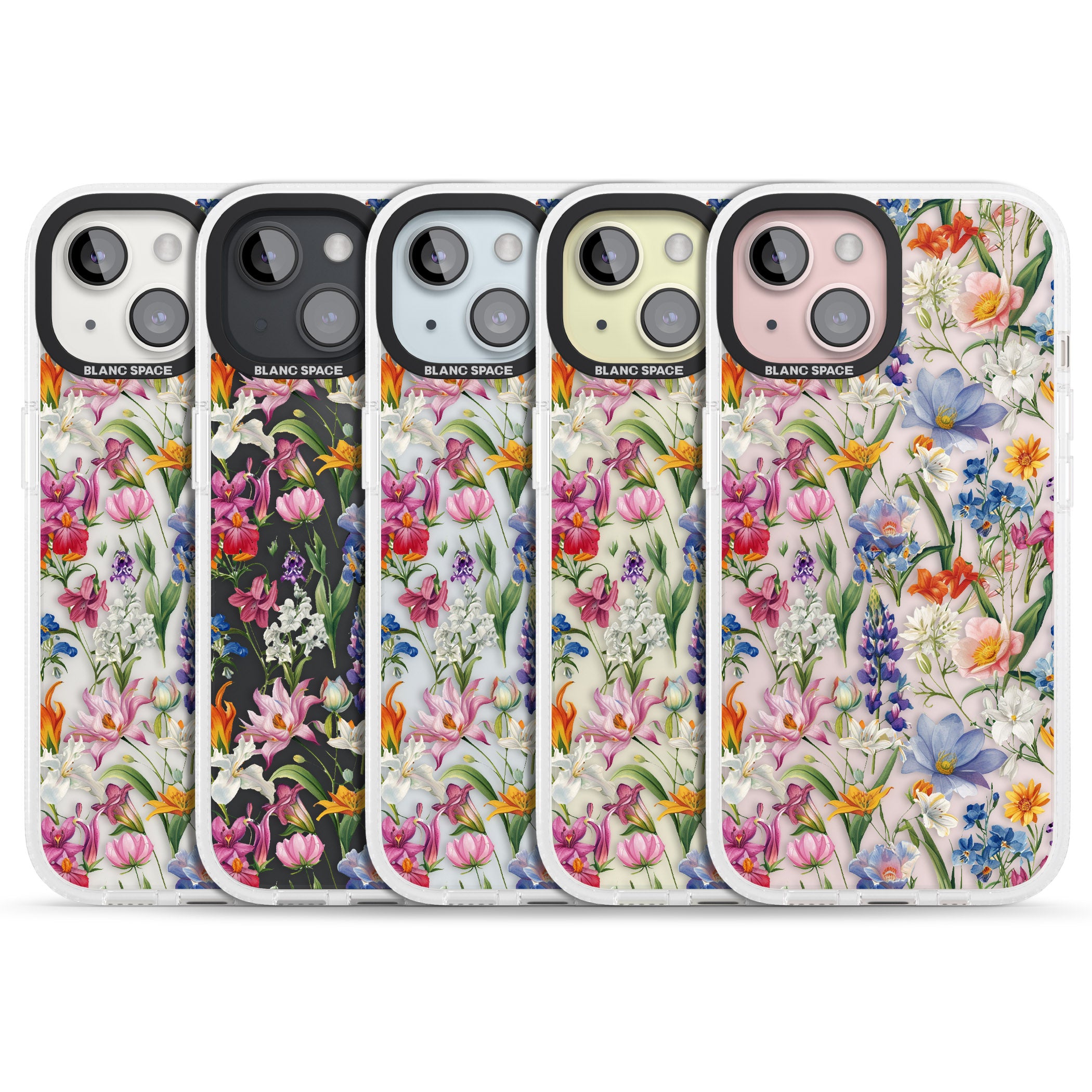 Vintage Wildflowers iPhone 15 / 14 / 13 Clear Case Impact Air - Blanc Space