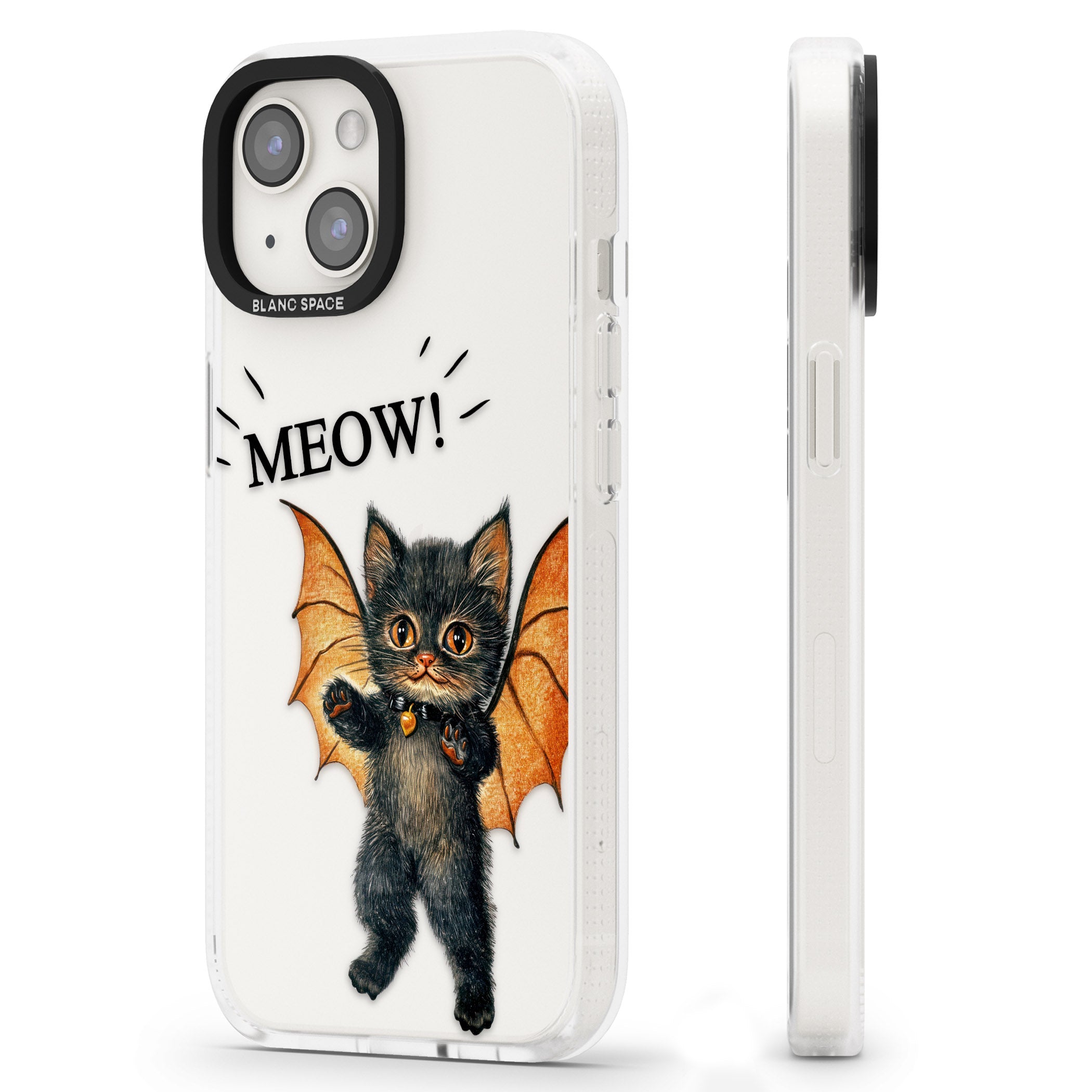 MEOW! iPhone 15 / 14 / 13 Clear Case Impact Air - Blanc Space