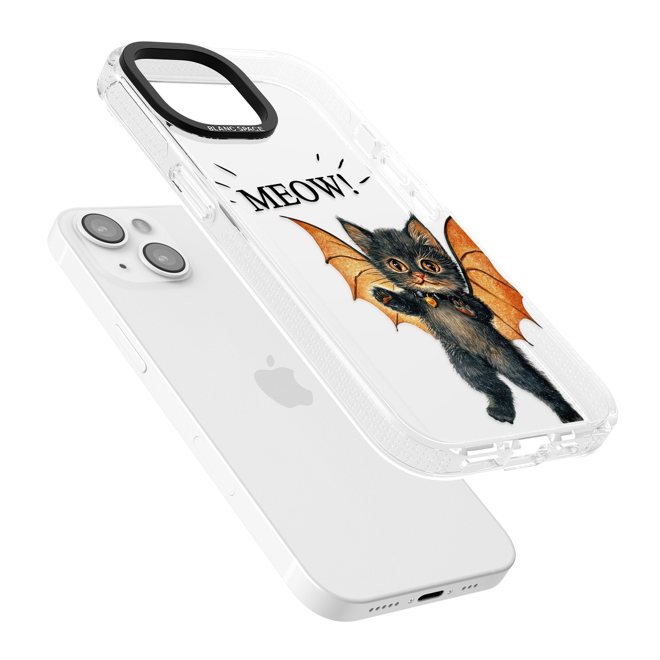 MEOW! iPhone 15 / 14 / 13 Clear Case Impact Air - Blanc Space