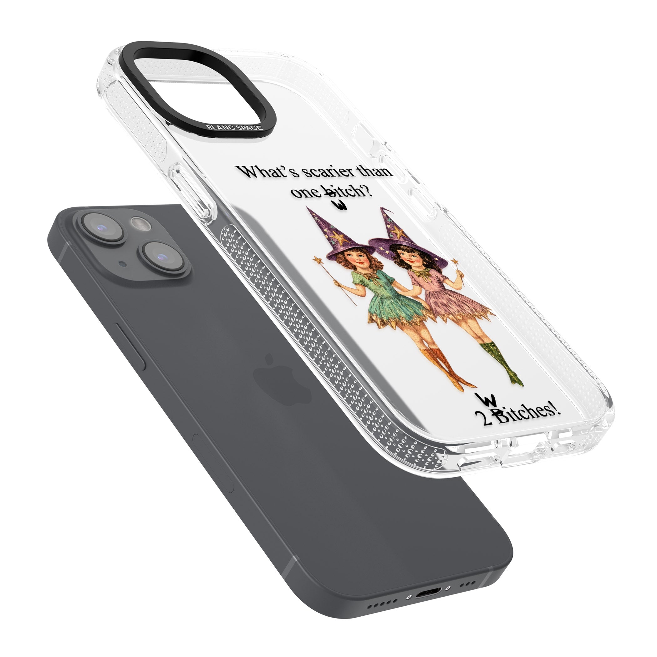 Two Witches iPhone 15 / 14 / 13 Clear Case Impact Air - Blanc Space