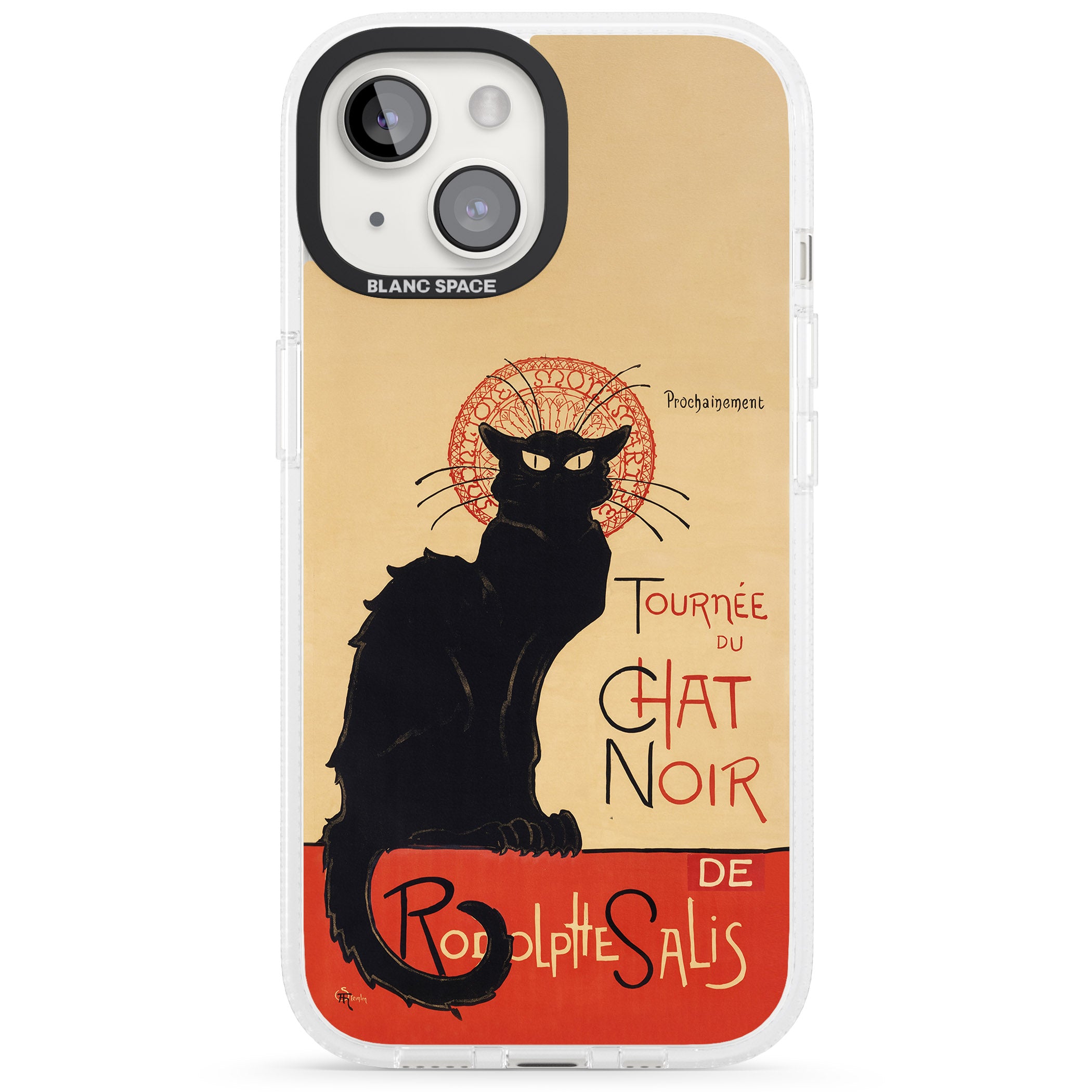 Tournee du Chat Noir Poster iPhone 15 / 14 / 13 Clear Case Impact Air - Blanc Space