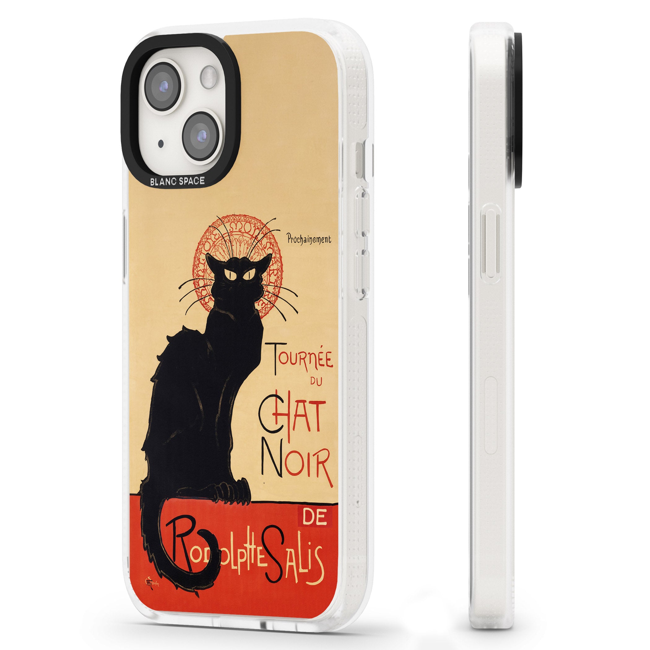 Tournee du Chat Noir Poster iPhone 15 / 14 / 13 Clear Case Impact Air - Blanc Space