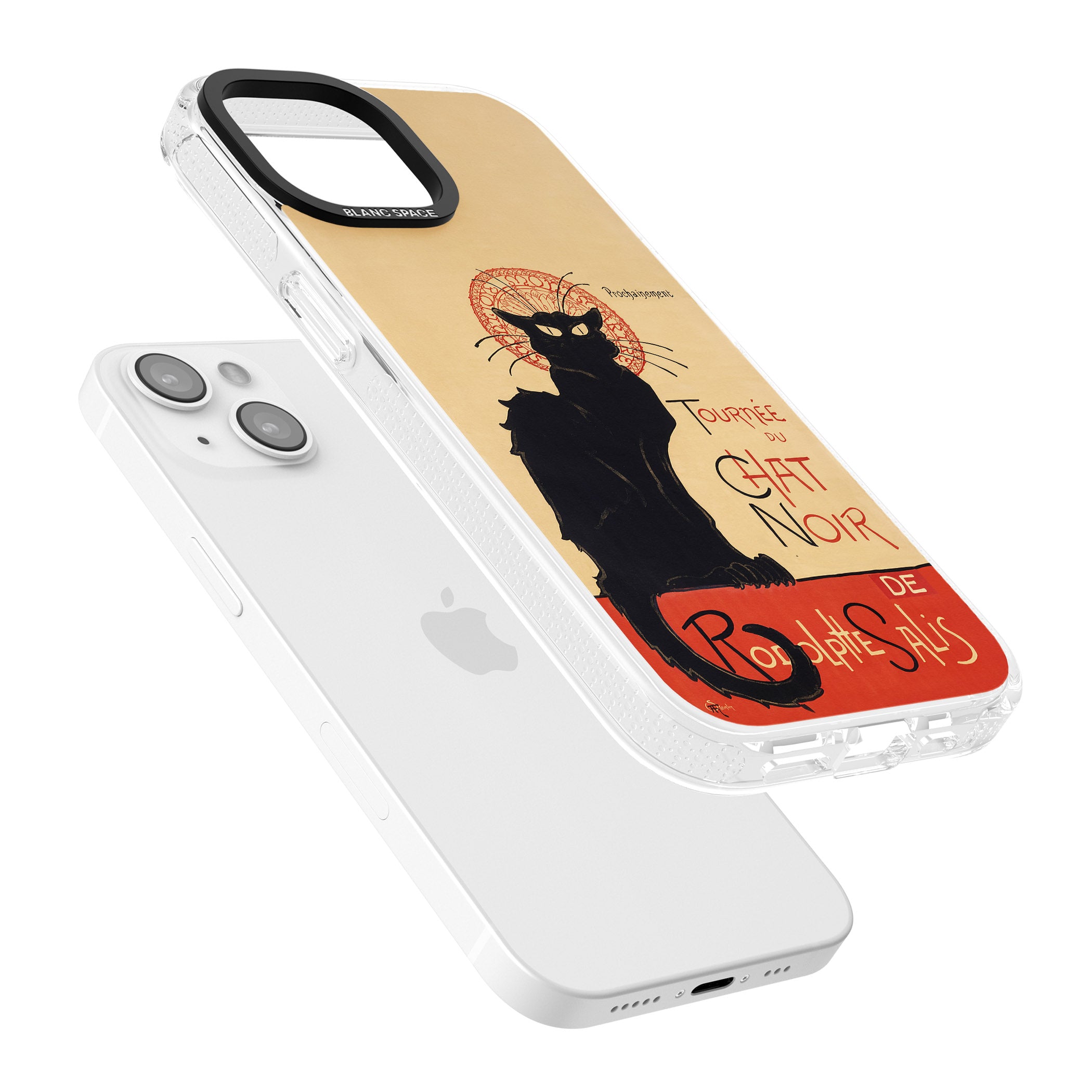 Tournee du Chat Noir Poster iPhone 15 / 14 / 13 Clear Case Impact Air - Blanc Space