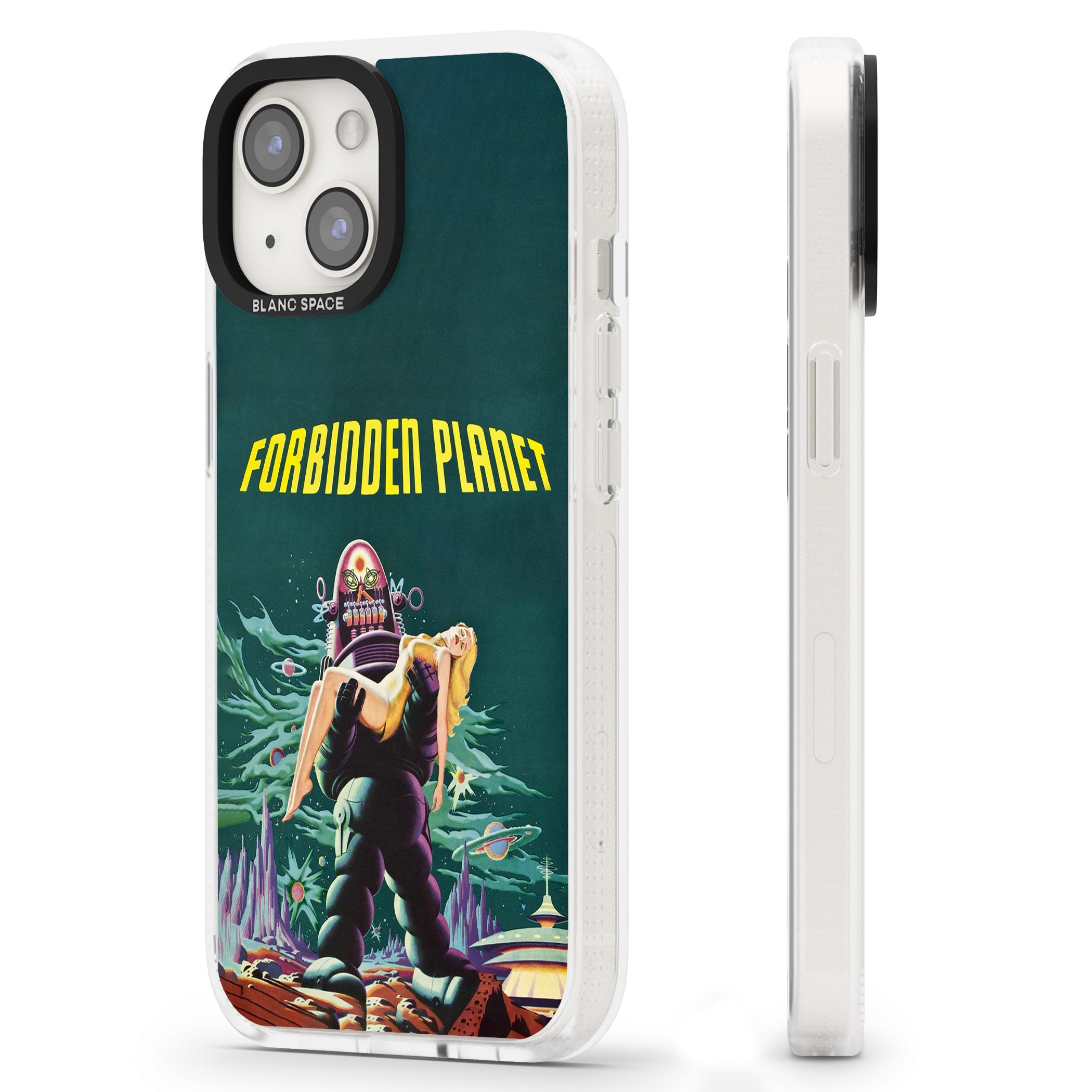 Forbidden Planet Poster iPhone 15 / 14 / 13 Clear Case Impact Air - Blanc Space