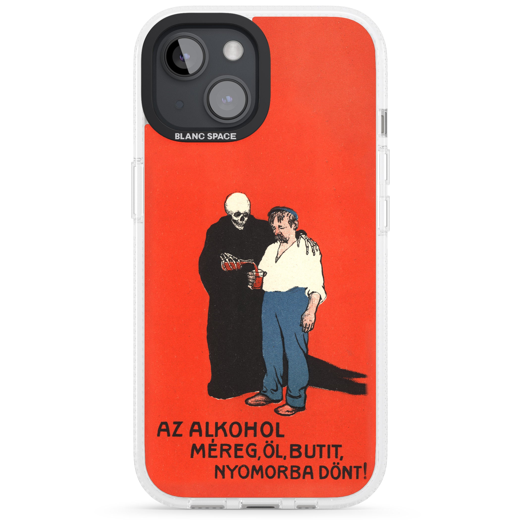 Az Alkohol Poster iPhone 15 / 14 / 13 Clear Case Impact Air - Blanc Space