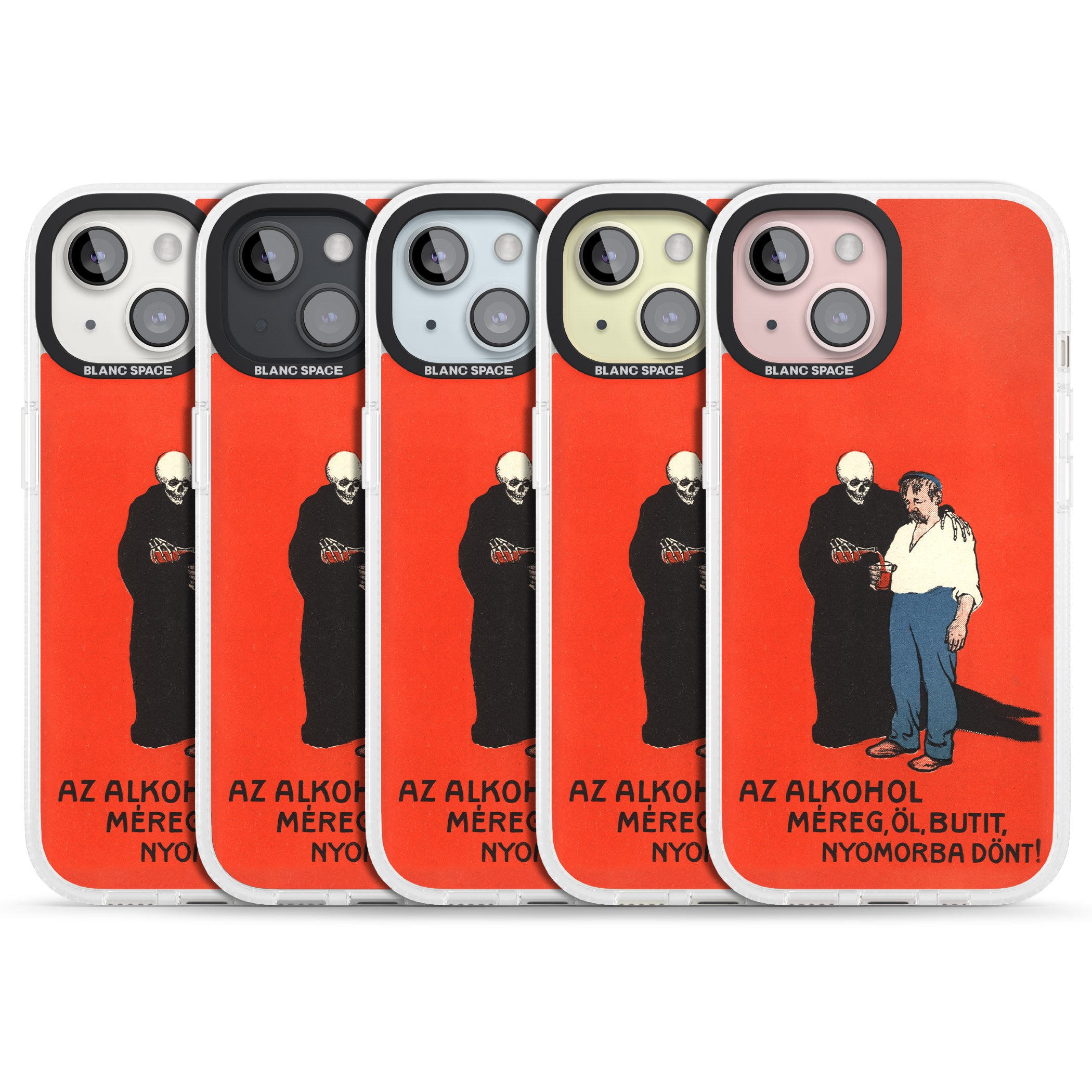 Az Alkohol Poster iPhone 15 / 14 / 13 Clear Case Impact Air - Blanc Space