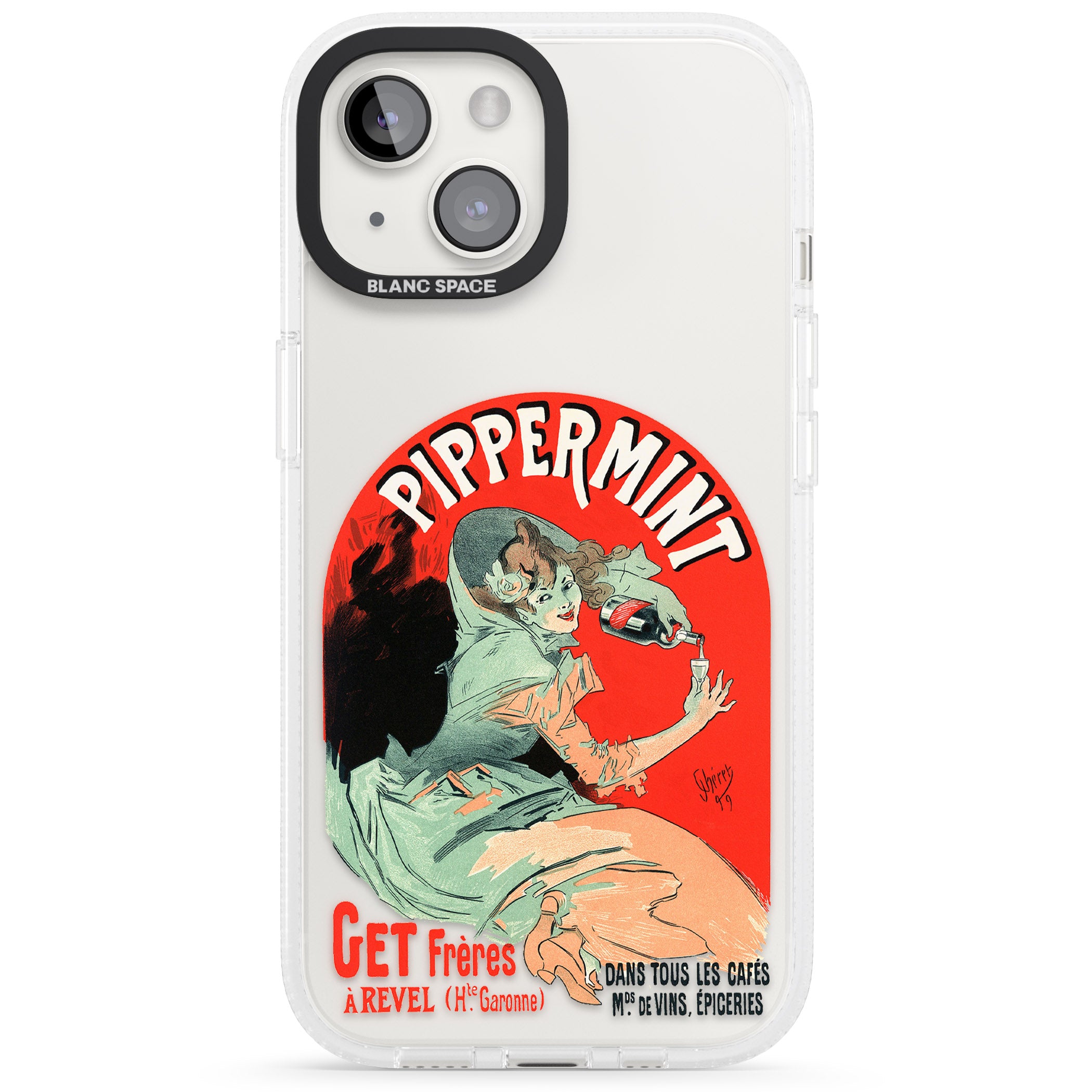 Pippermint Poster iPhone 15 / 14 / 13 Clear Case Impact Air - Blanc Space
