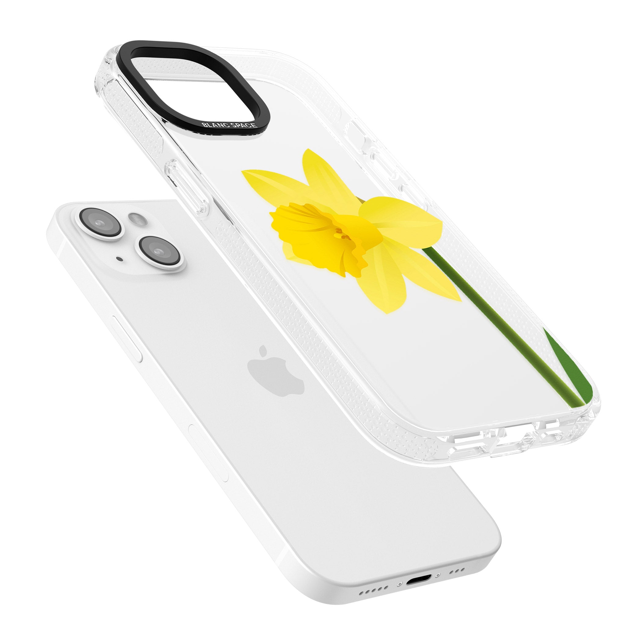 Daffodil iPhone 15 / 14 / 13 Clear Case Impact Air - Blanc Space