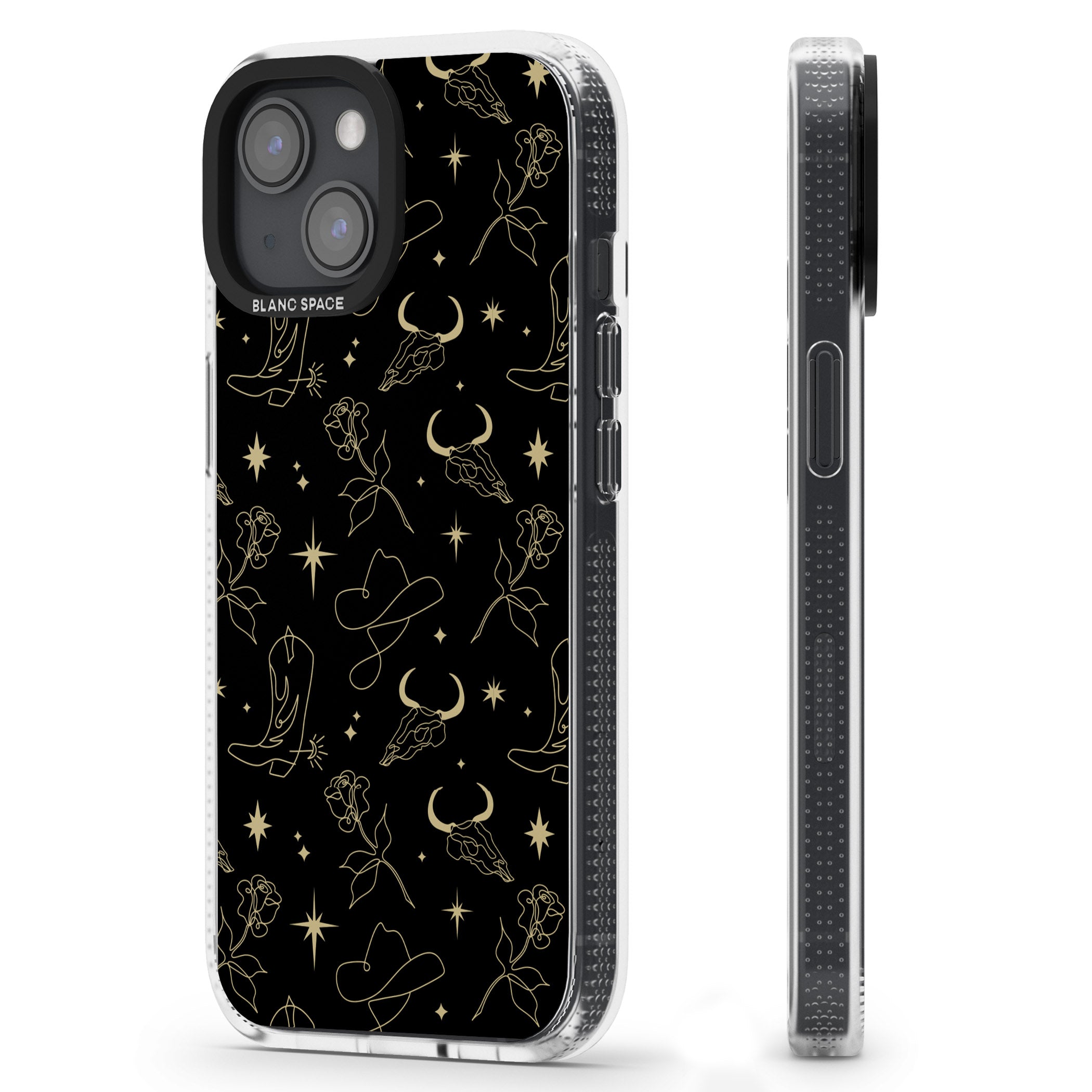 Celestial West Pattern iPhone 15 / 14 / 13 Clear Case Impact Air - Blanc Space